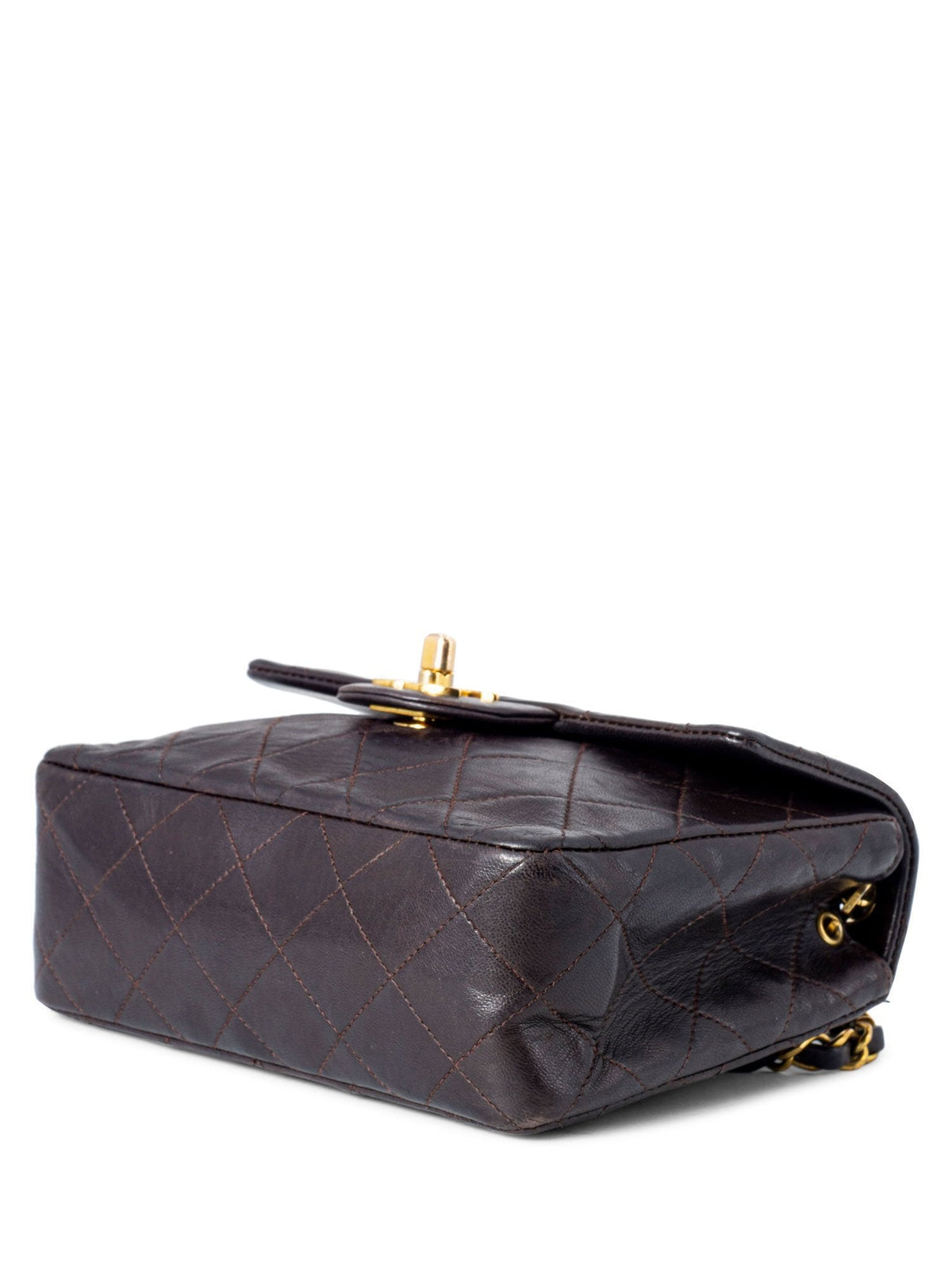 Chanel Quilted Leather Mini Flap Bag Brown