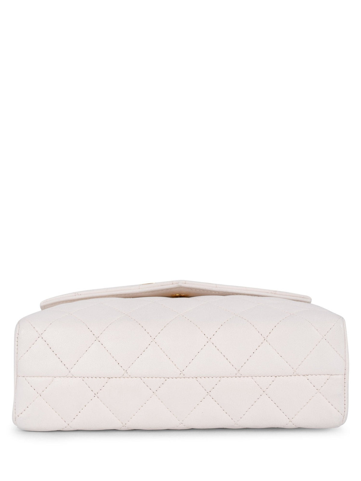 Chanel Quilted Leather Mini Flap Messenger Bag White