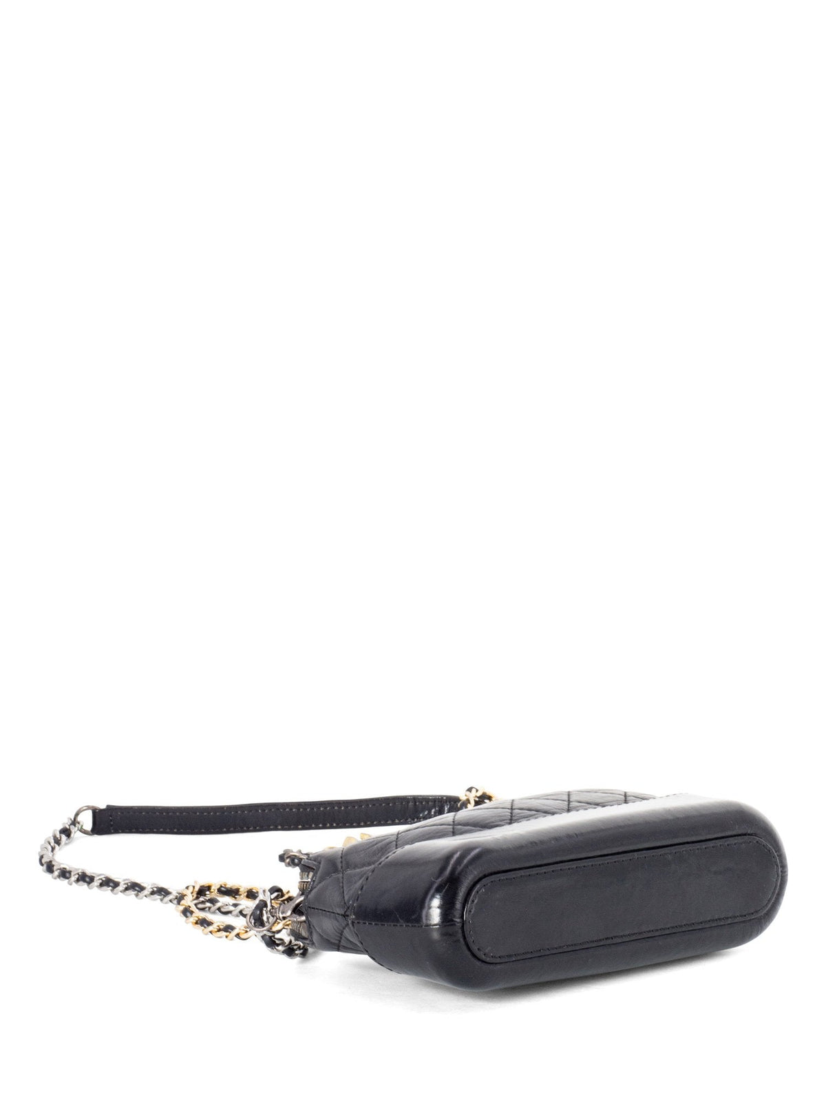 Chanel Quilted Leather Mini Gabrielle Messenger Bag Black