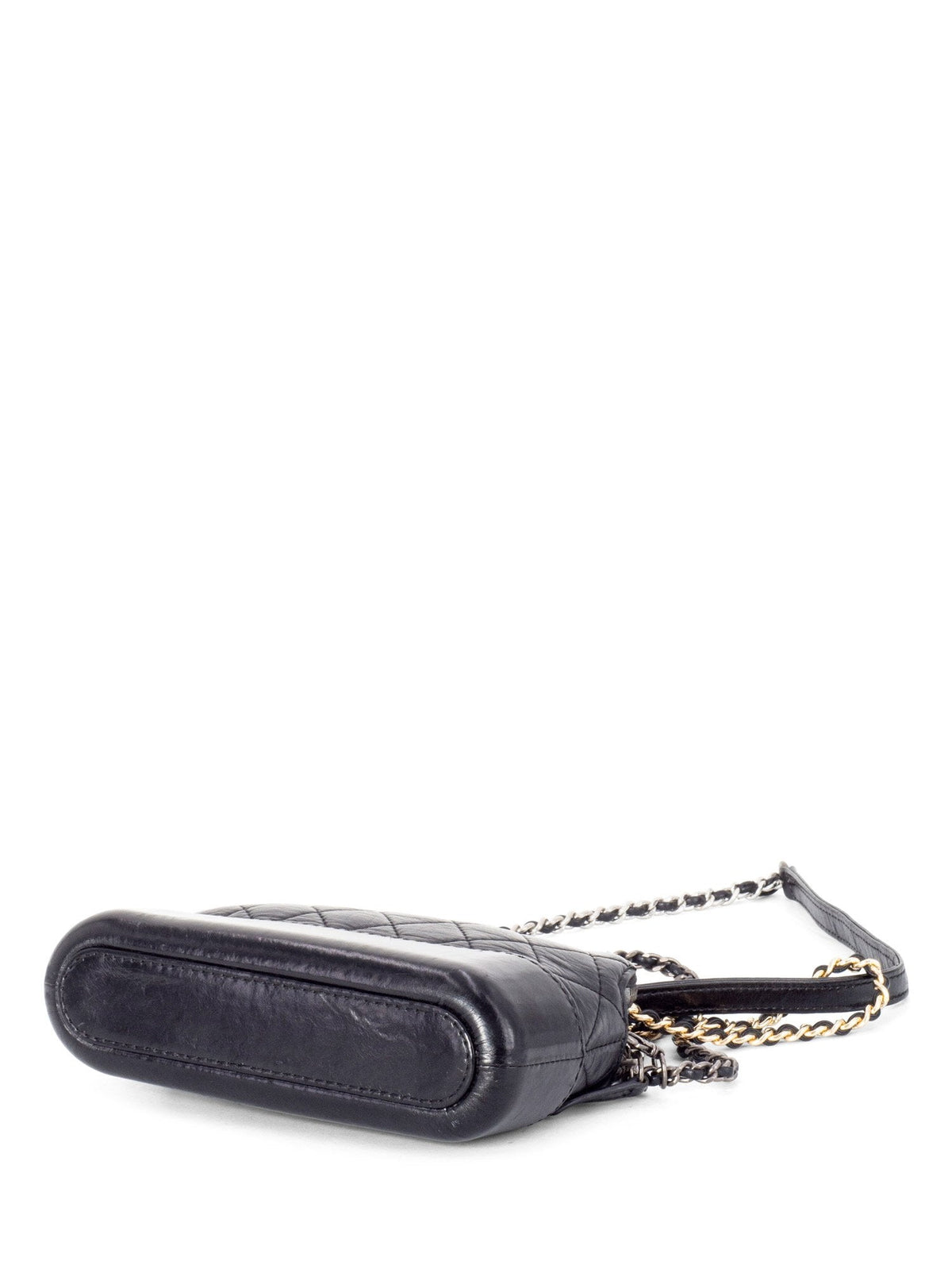 Chanel Quilted Leather Mini Gabrielle Messenger Bag Black