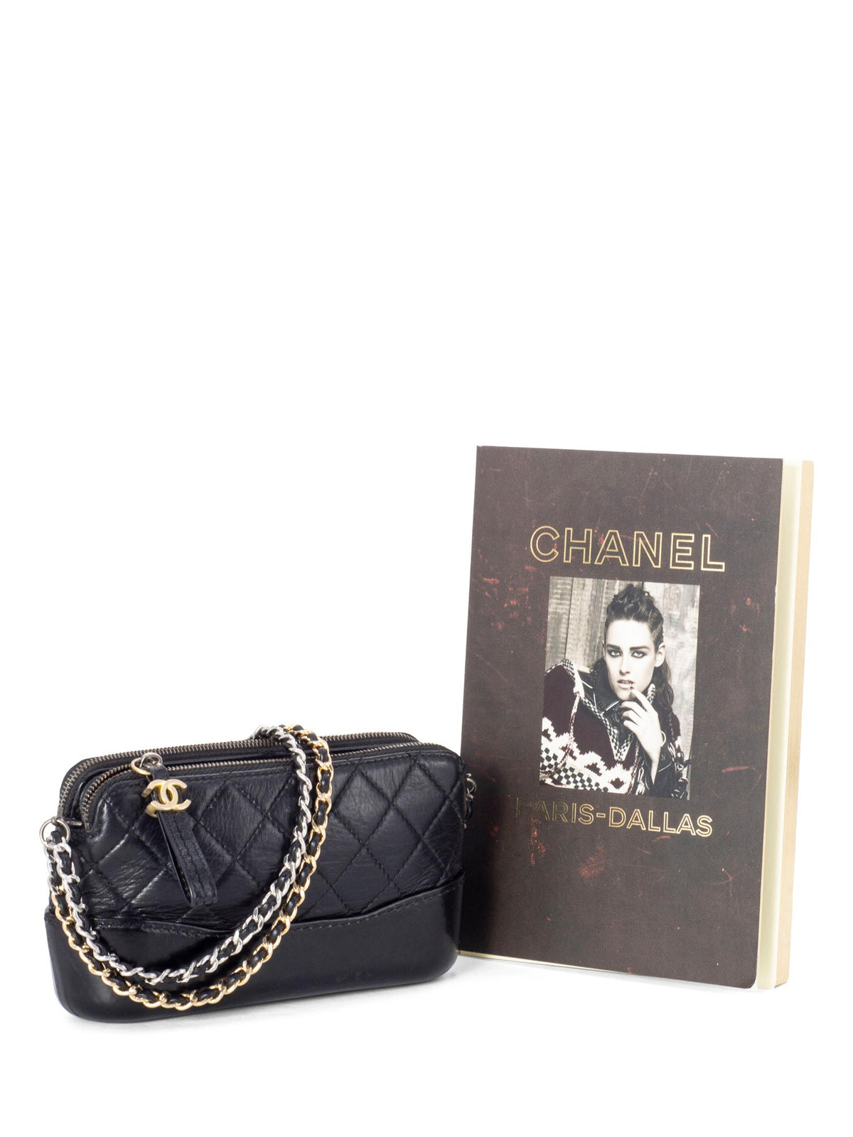 Chanel Quilted Leather Mini Gabrielle Messenger Bag Black