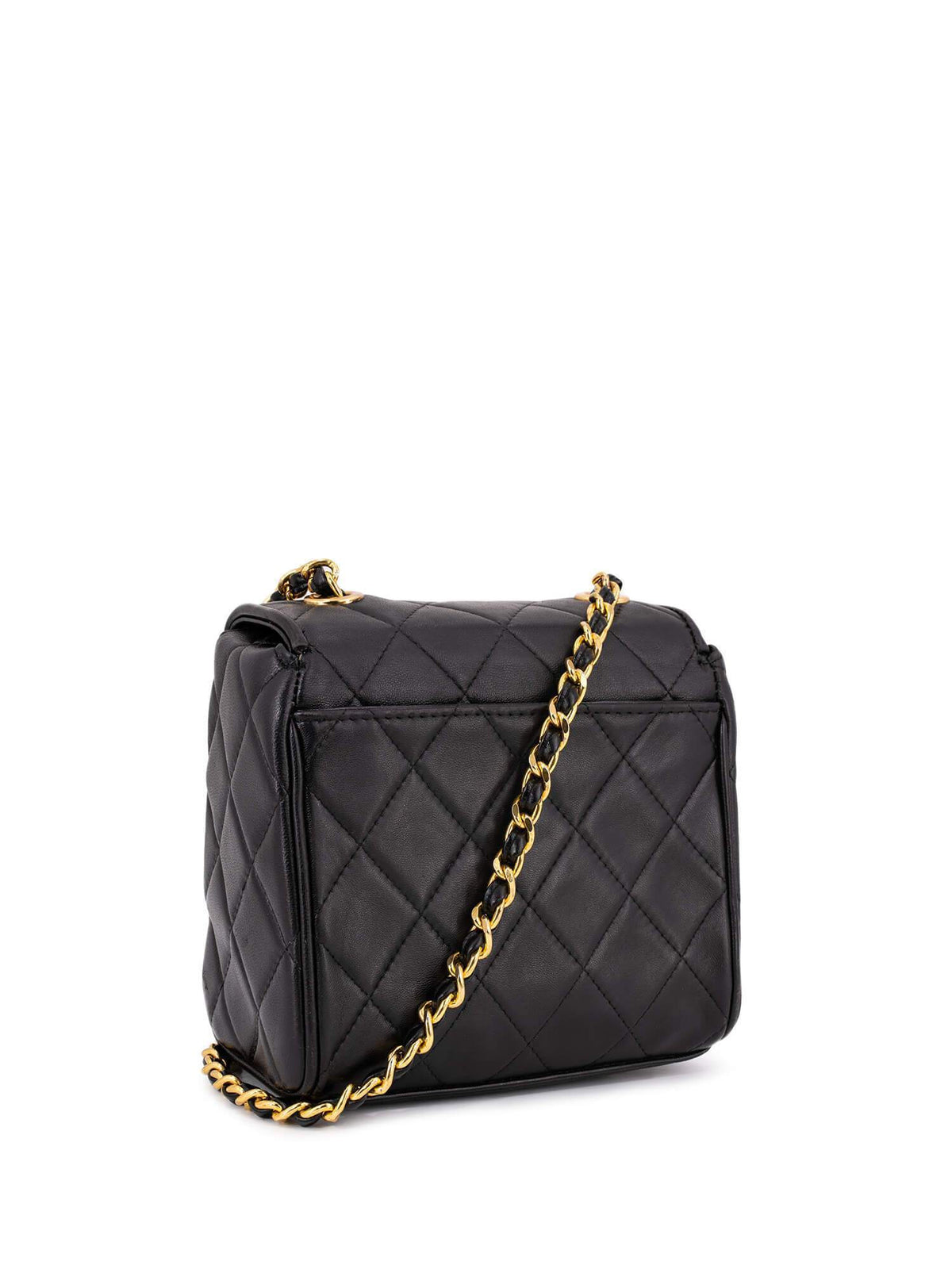 Chanel Quilted Leather Mini Square Flap Bag Black