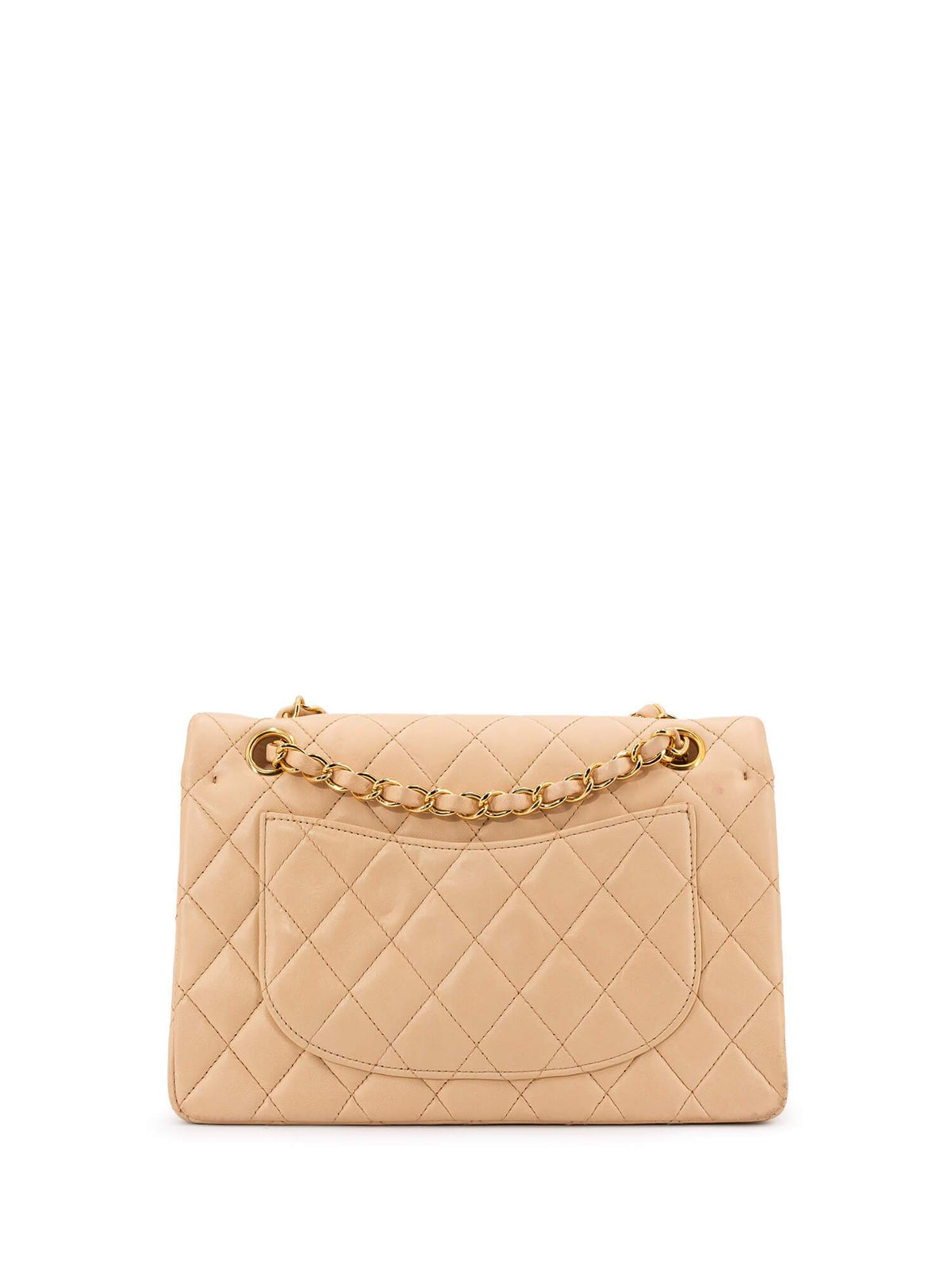 Chanel Quilted Leather Small Double Flap Bag Beige