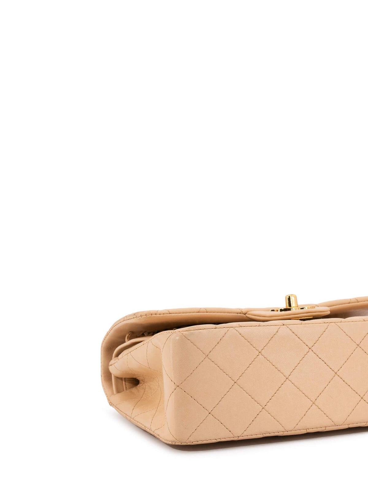 Chanel Quilted Leather Small Double Flap Bag Beige