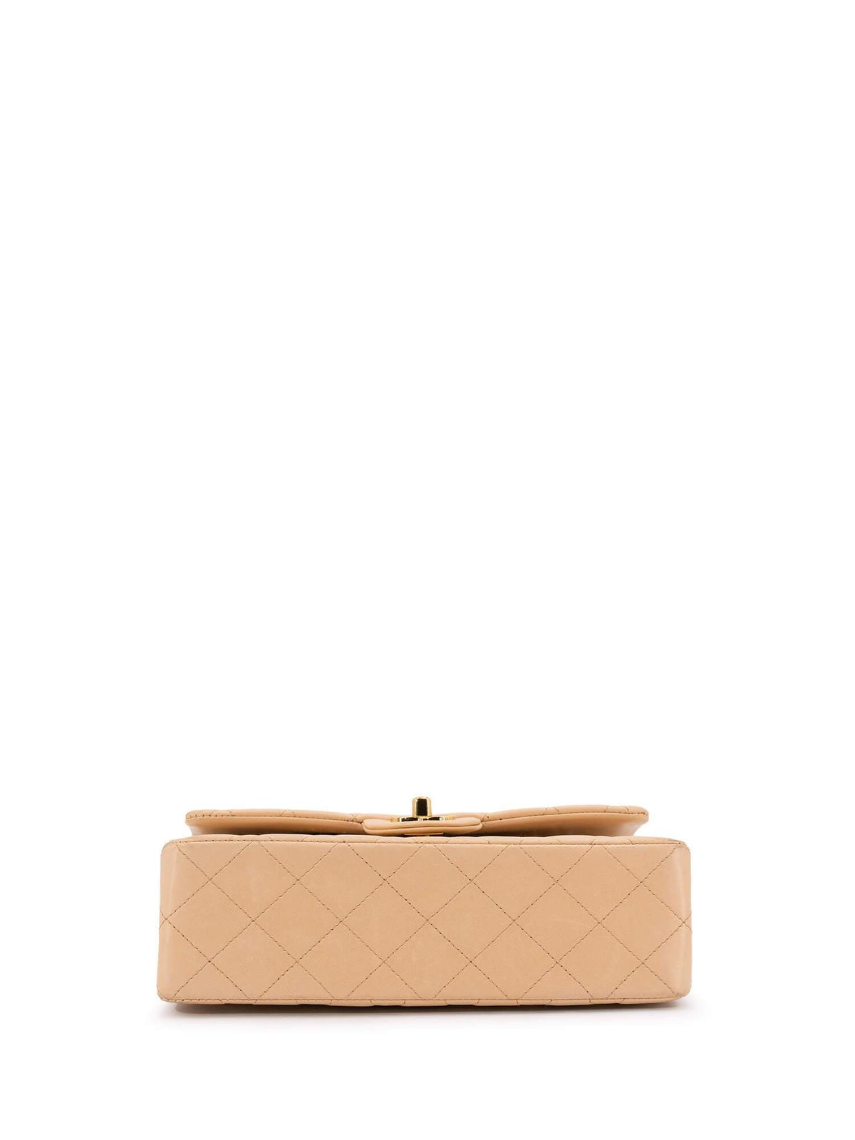 Chanel Quilted Leather Small Double Flap Bag Beige
