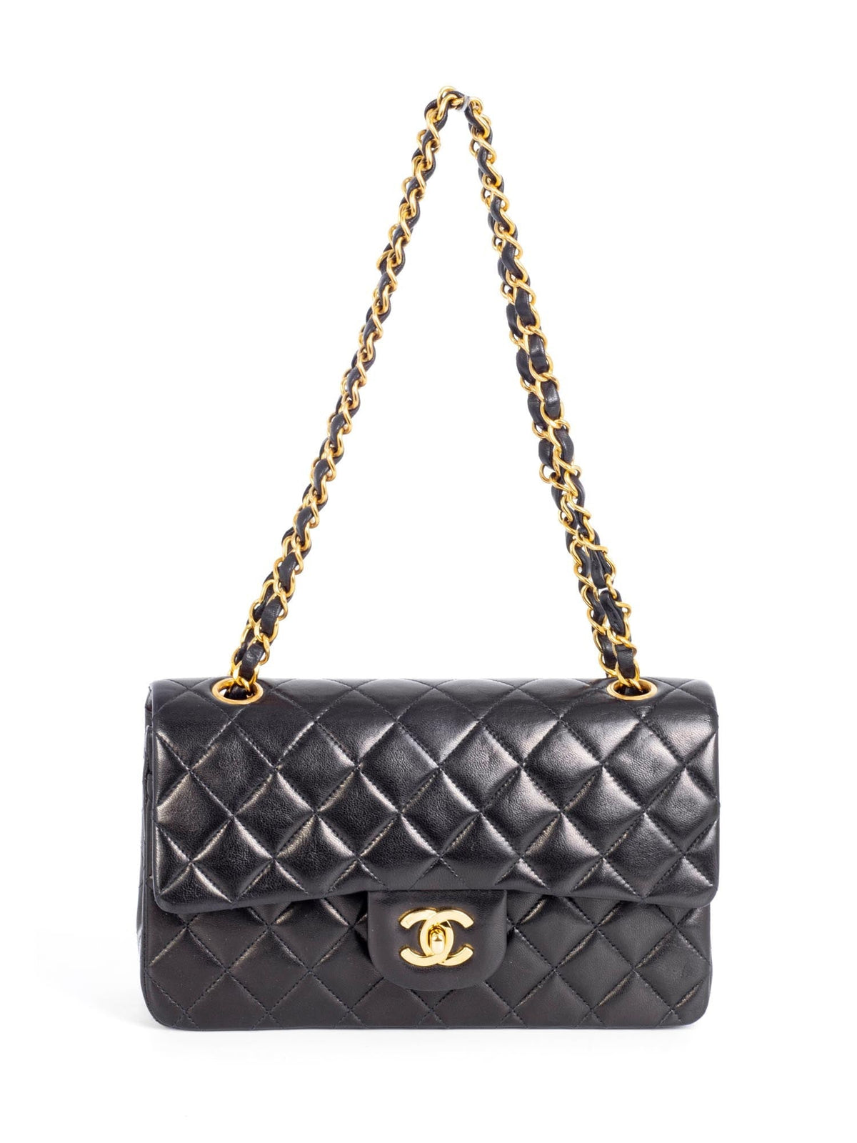 Chanel Quilted Leather Small Double Flap Bag Black