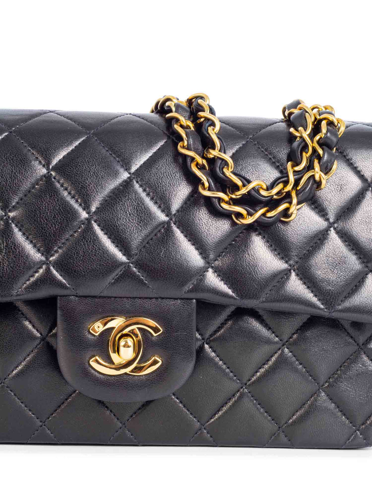 Chanel Quilted Leather Small Double Flap Bag Black