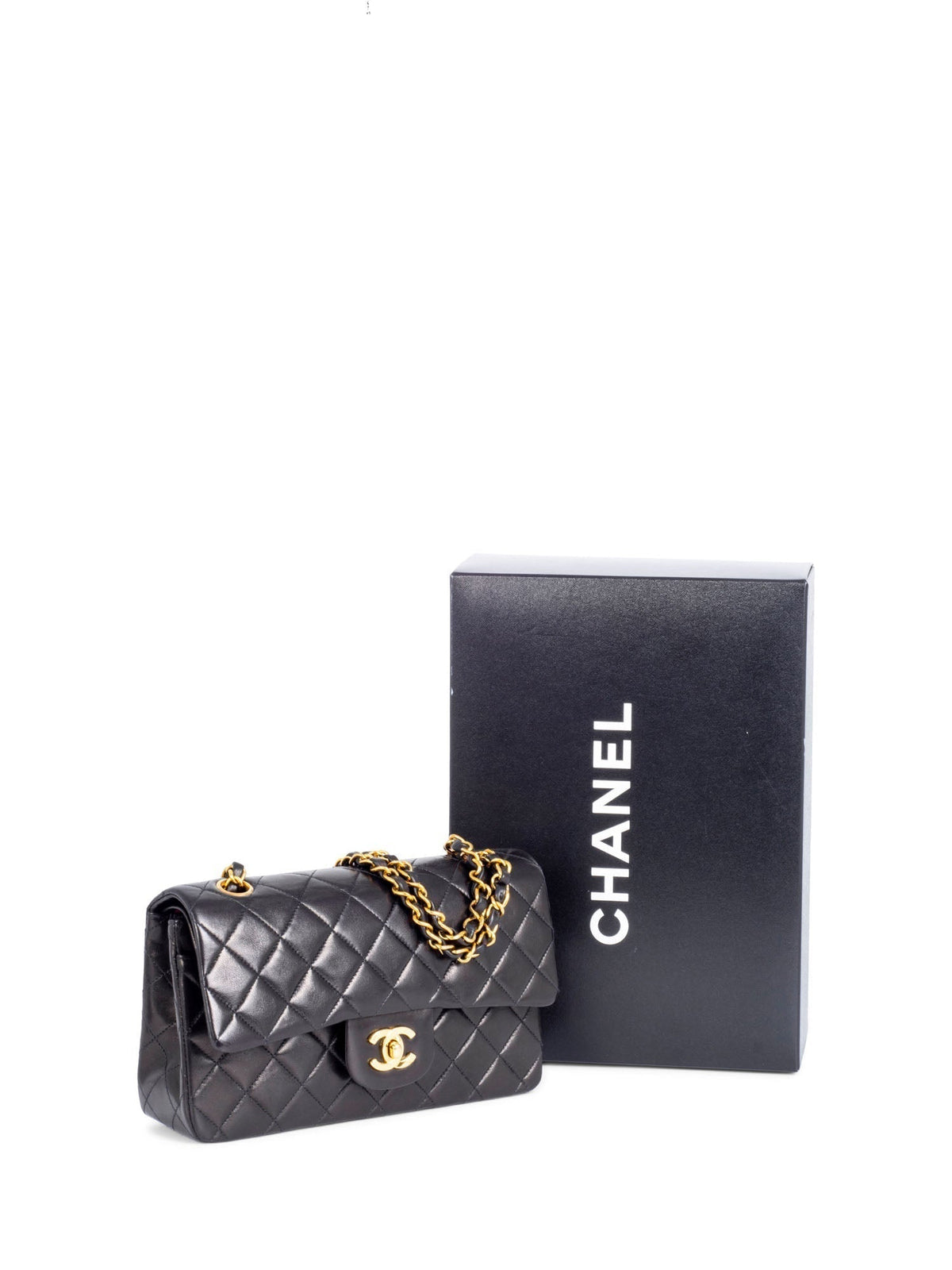 Chanel Quilted Leather Small Double Flap Bag Black