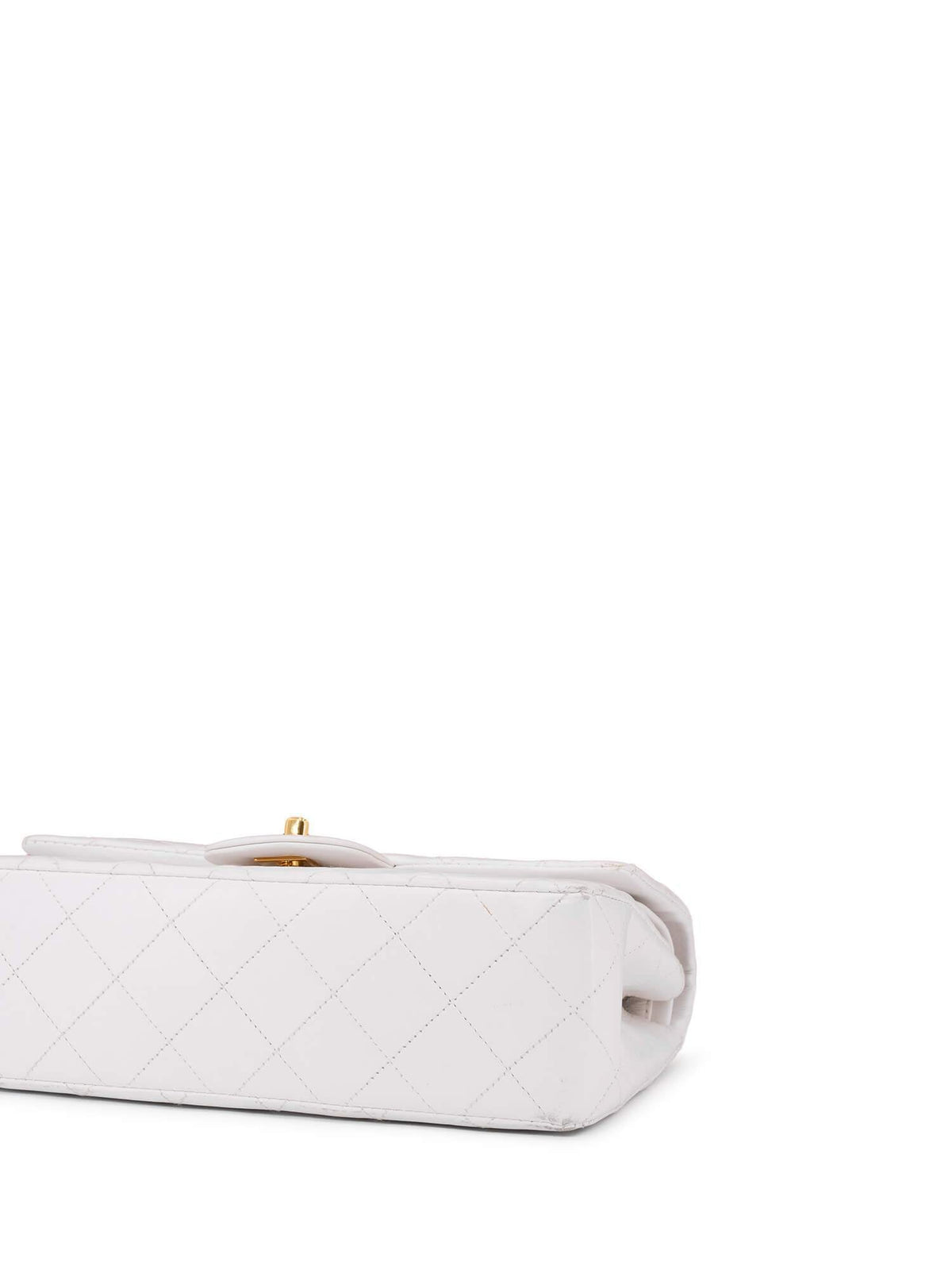 Chanel Quilted Leather Small Double Flap Bag White