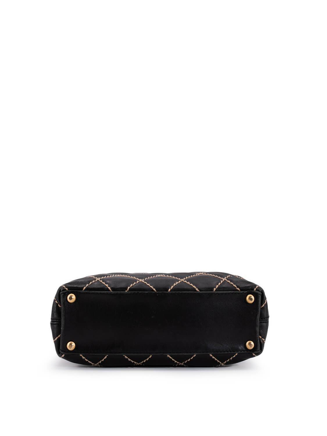 Chanel Quilted Leather Surpique Bag Black