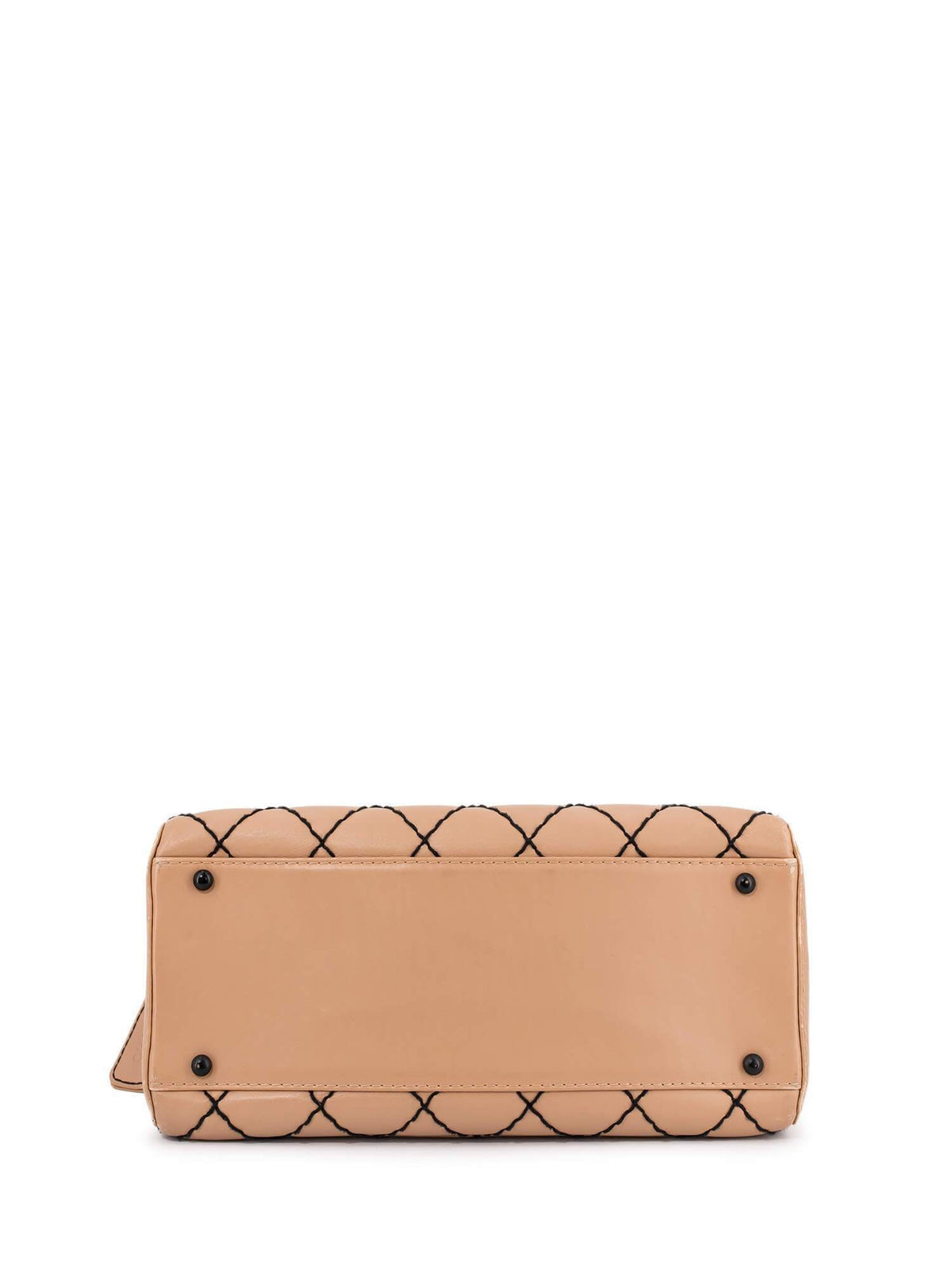 Chanel Quilted Leather Surpique Bowler Bag Beige