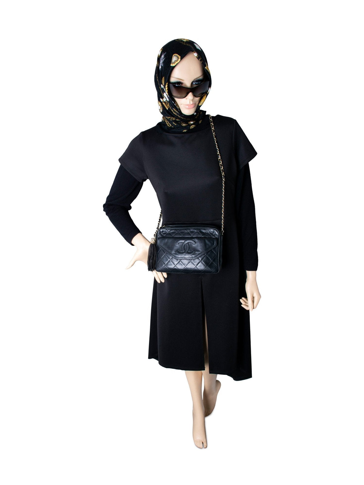 Chanel Quilted Leather Tassel Camera Bag Black