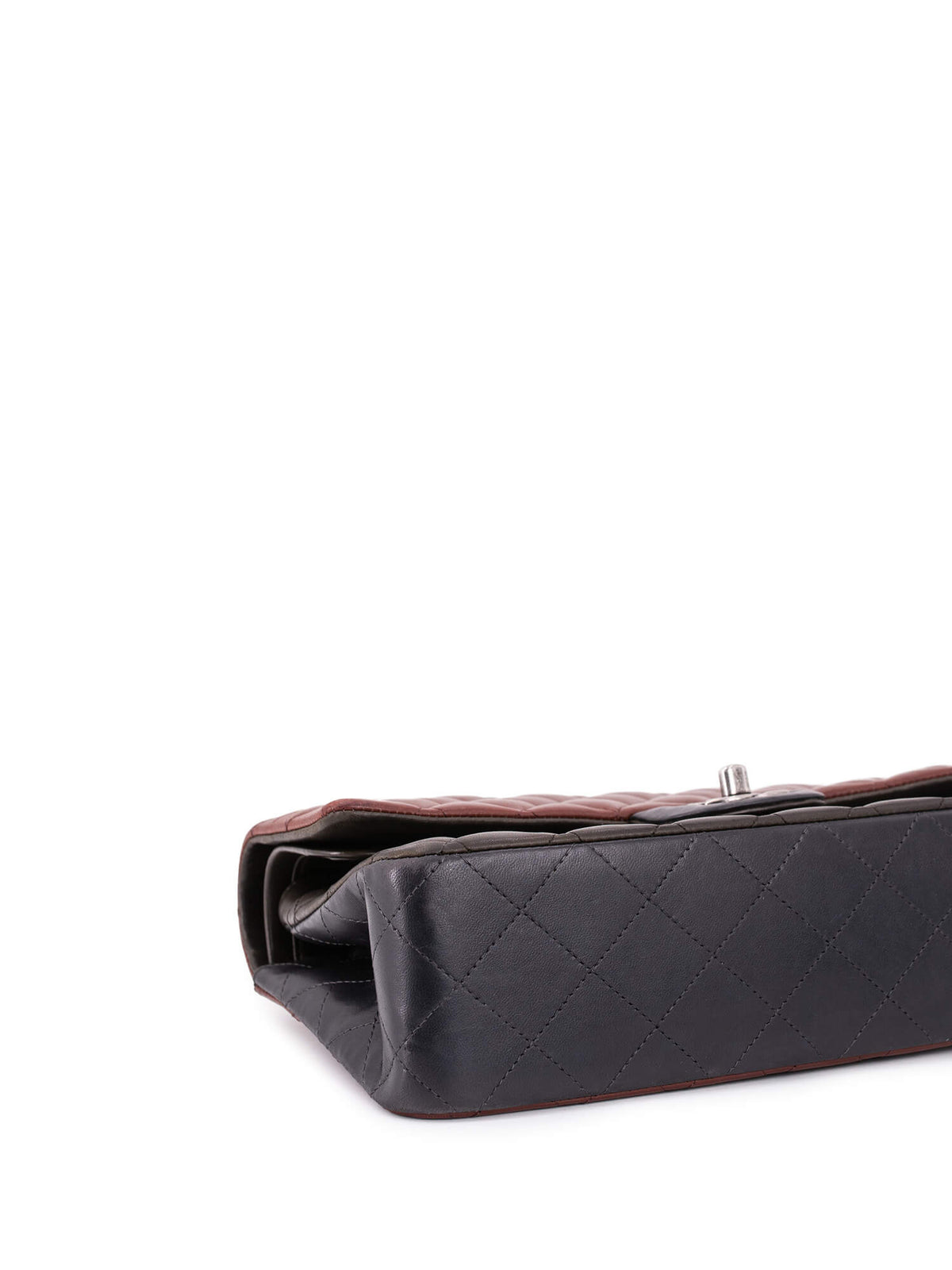Chanel Quilted Leather Tri-Color Medium Double Flap Bag Burgundy