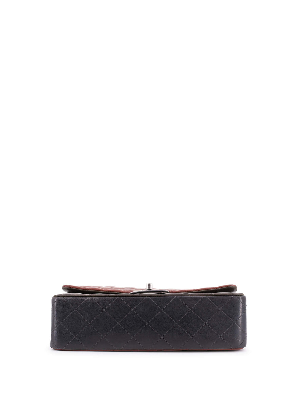 Chanel Quilted Leather Tri-Color Medium Double Flap Bag Burgundy