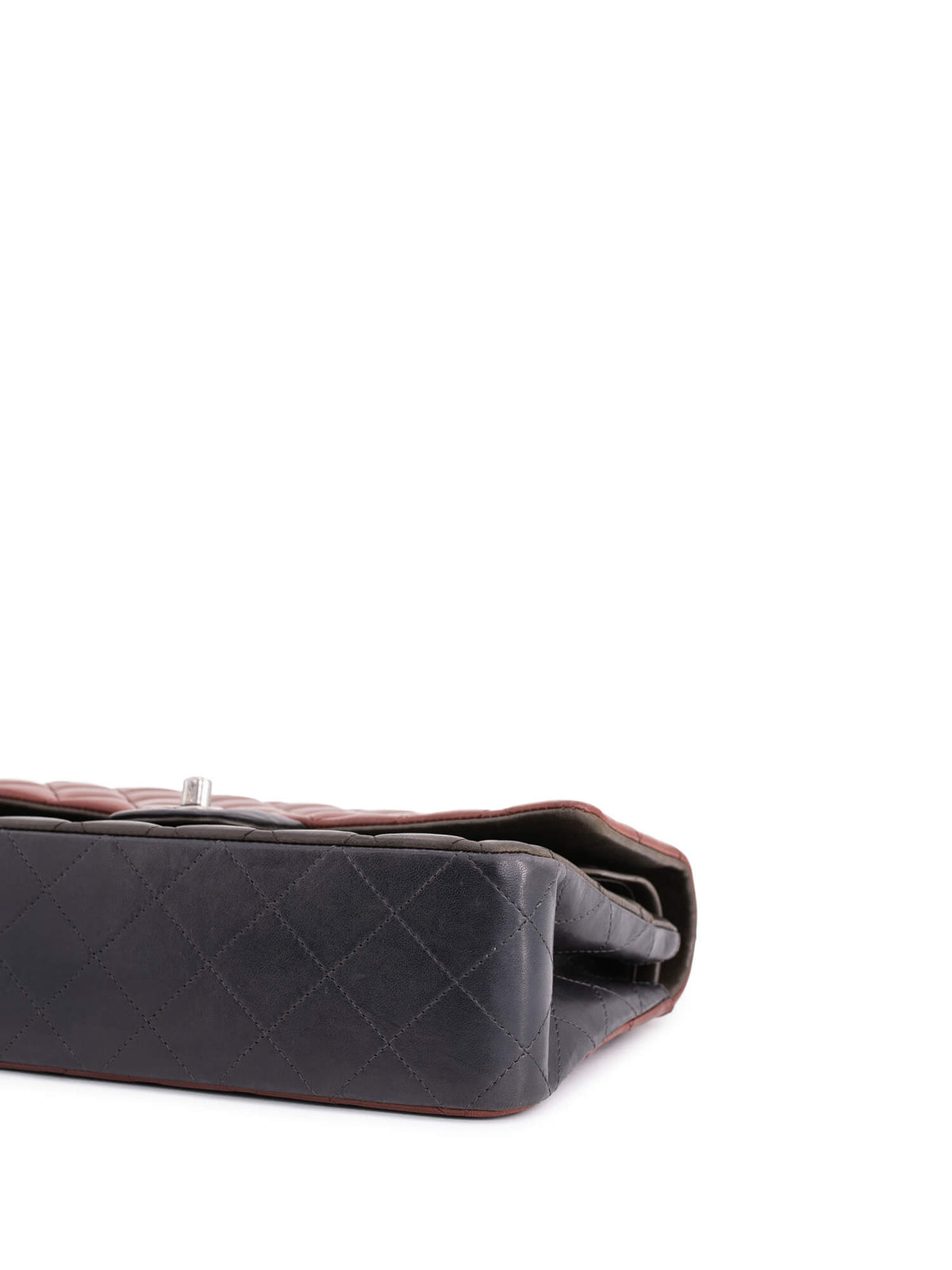 Chanel Quilted Leather Tri-Color Medium Double Flap Bag Burgundy