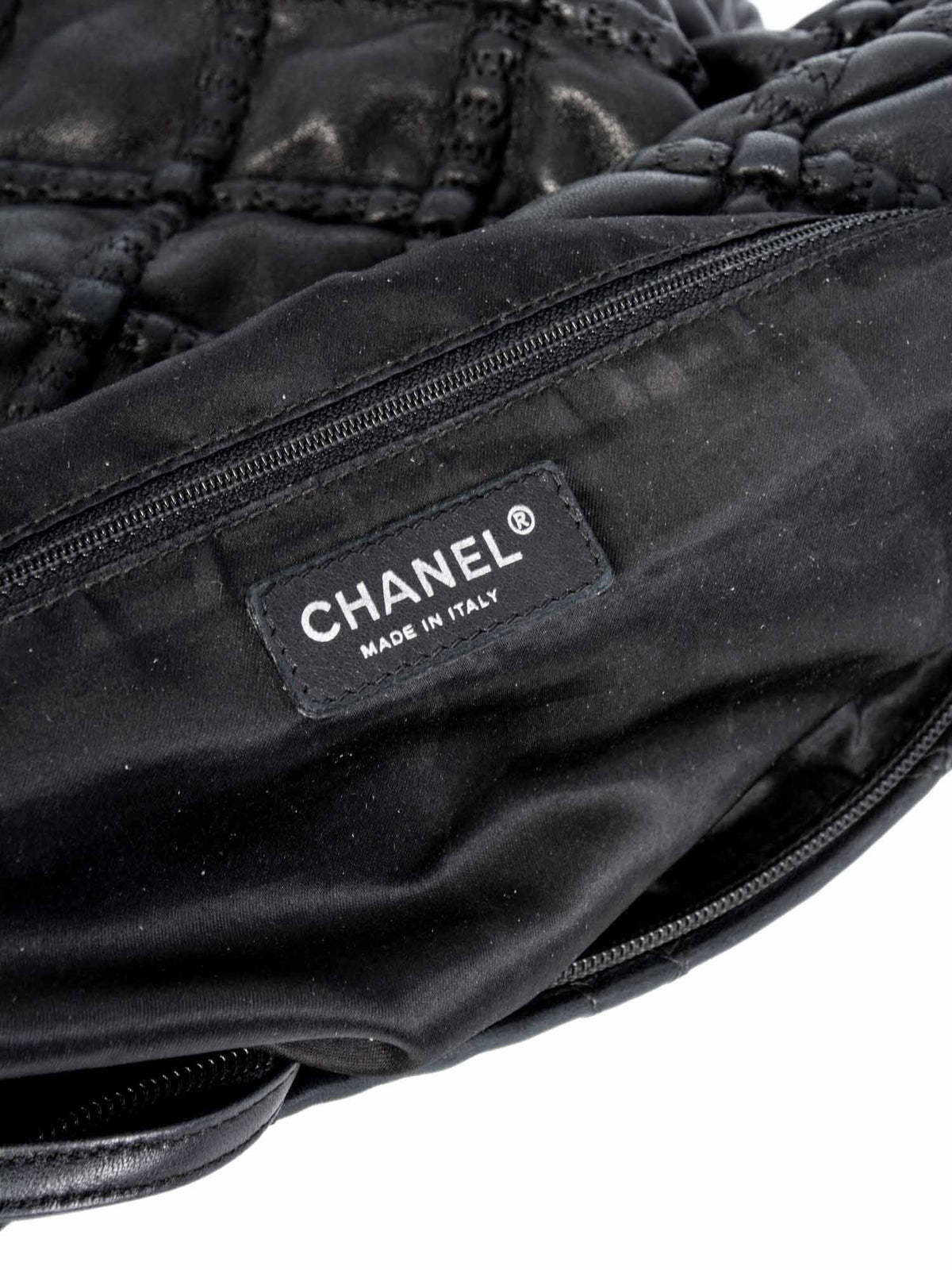 Chanel Quilted Soft Leather Hobo Bag Black