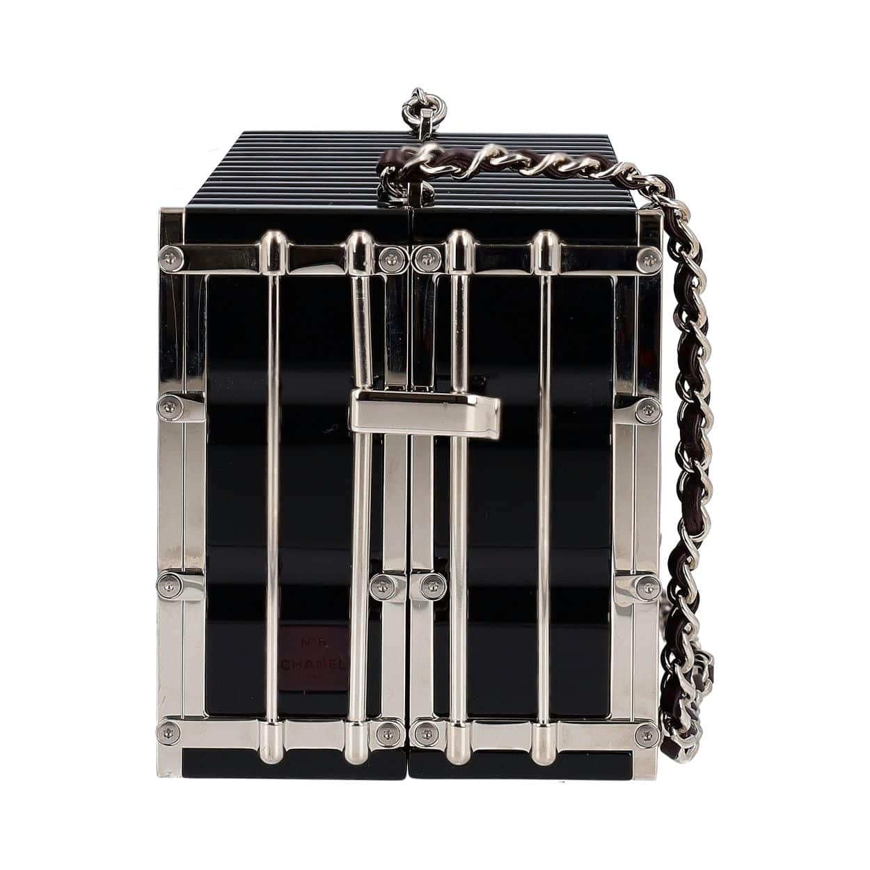 CHANEL Resin Paris Hamburg Minaudiere Shoulder Bag Black