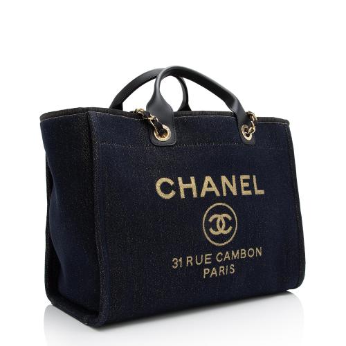 CHANEL LUREX CANVAS MEDIUM DEAUVILLE TOTE