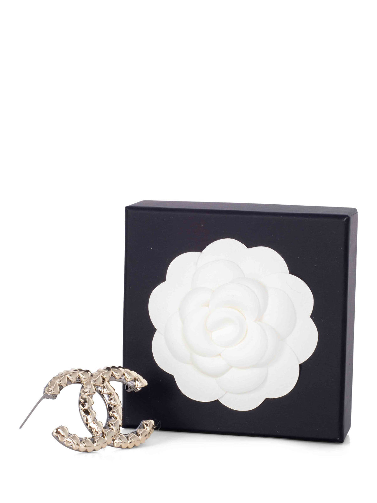 Chanel Ruthenium CC Logo Large Pin Brooch Gold
