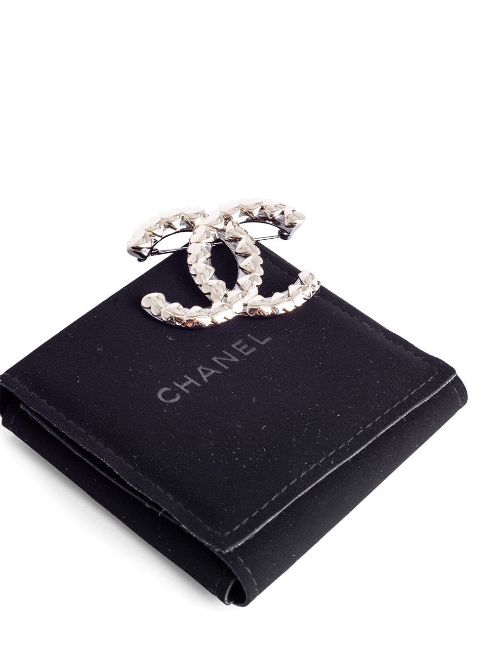 Chanel Ruthenium CC Logo Large Pin Brooch Gold