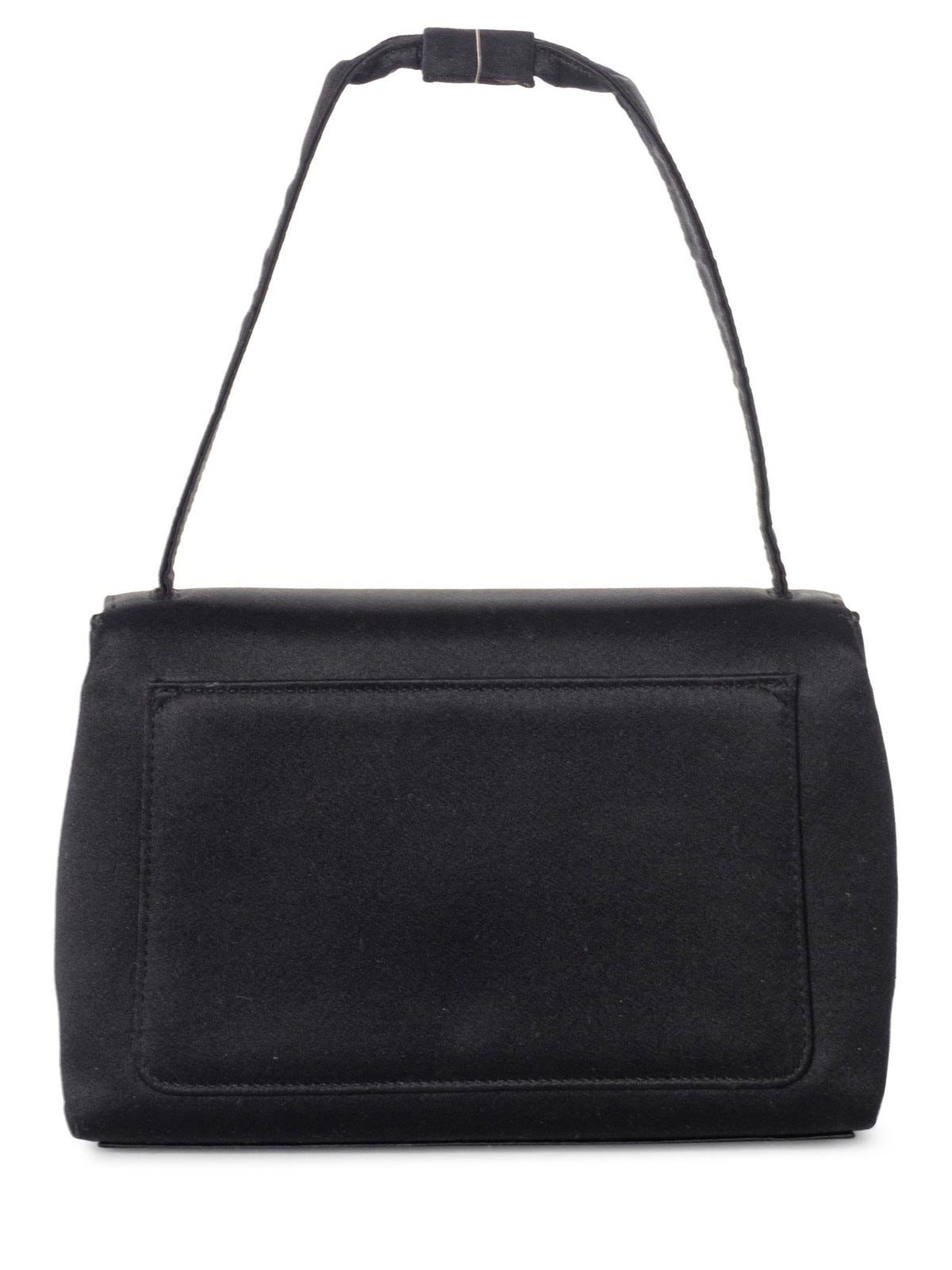 Chanel Satin K Gold Camellia Mini Flap Bag Black