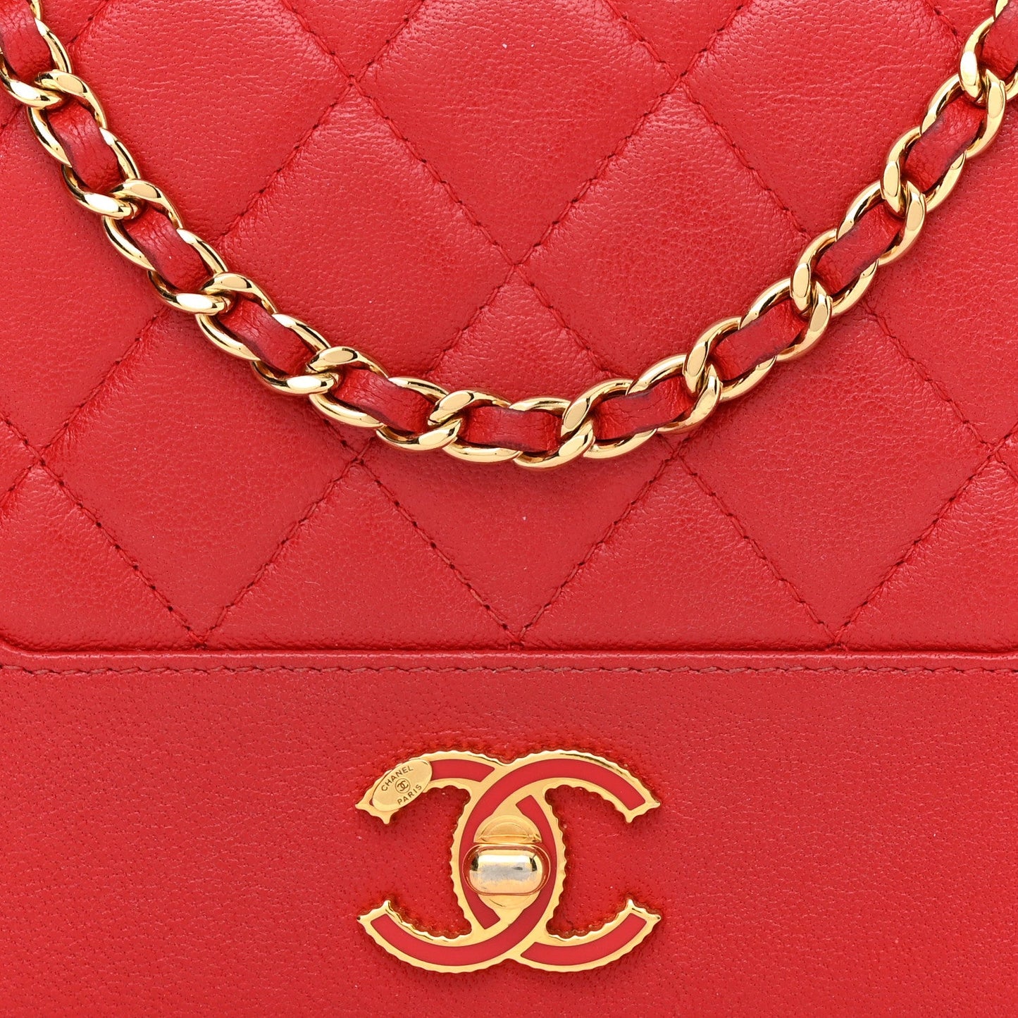 CHANEL SHEEPSKIN QUILTED MADEMOISELLE WALLET ON A CHAIN