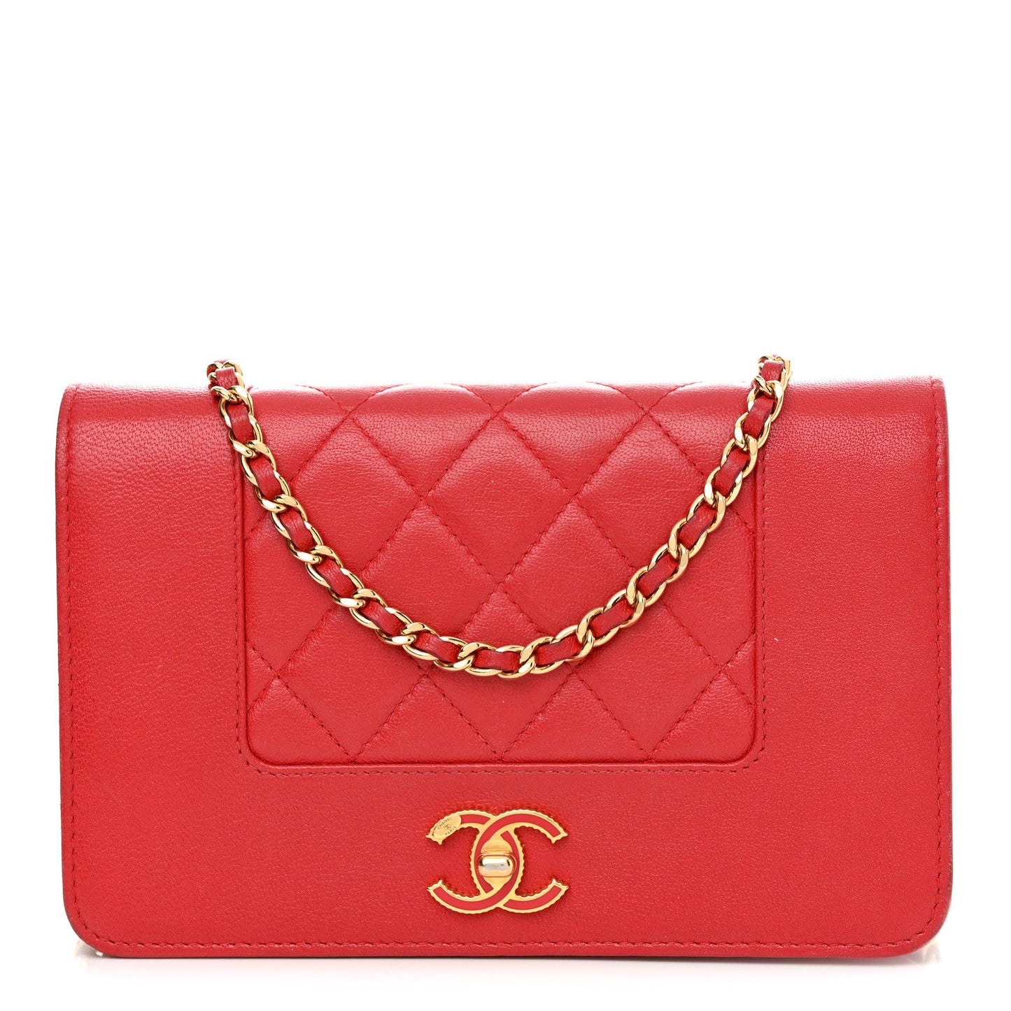 CHANEL SHEEPSKIN QUILTED MADEMOISELLE WALLET ON A CHAIN