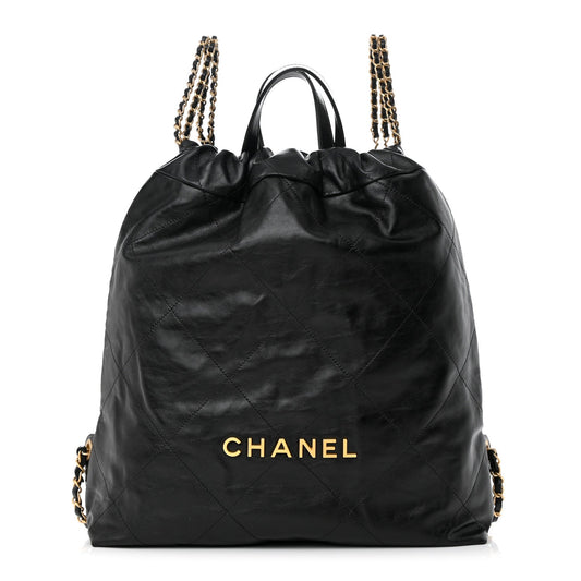 CHANEL SHINY QUILTED CALFSKIN LEATHER CHANEL 22 BACKPACK