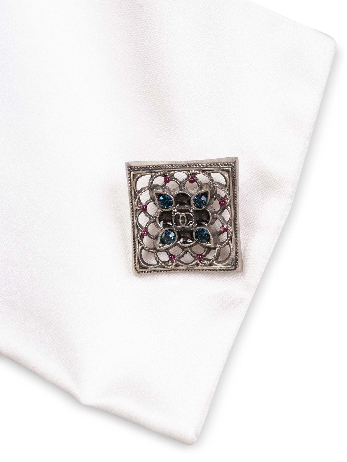 Chanel Silk Gripoix Pleated Blouse Ivory