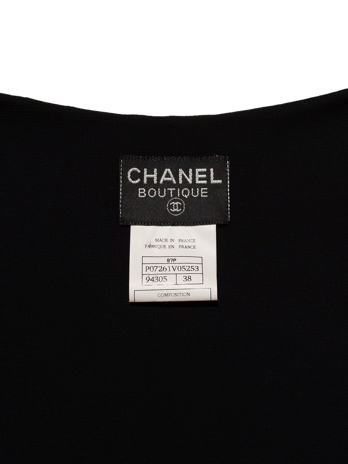 Chanel Silk Pleated Mini Dress Black