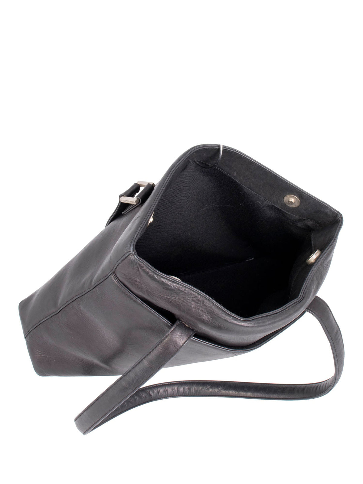 Chanel Soft Leather Logo Shopper Bag Black