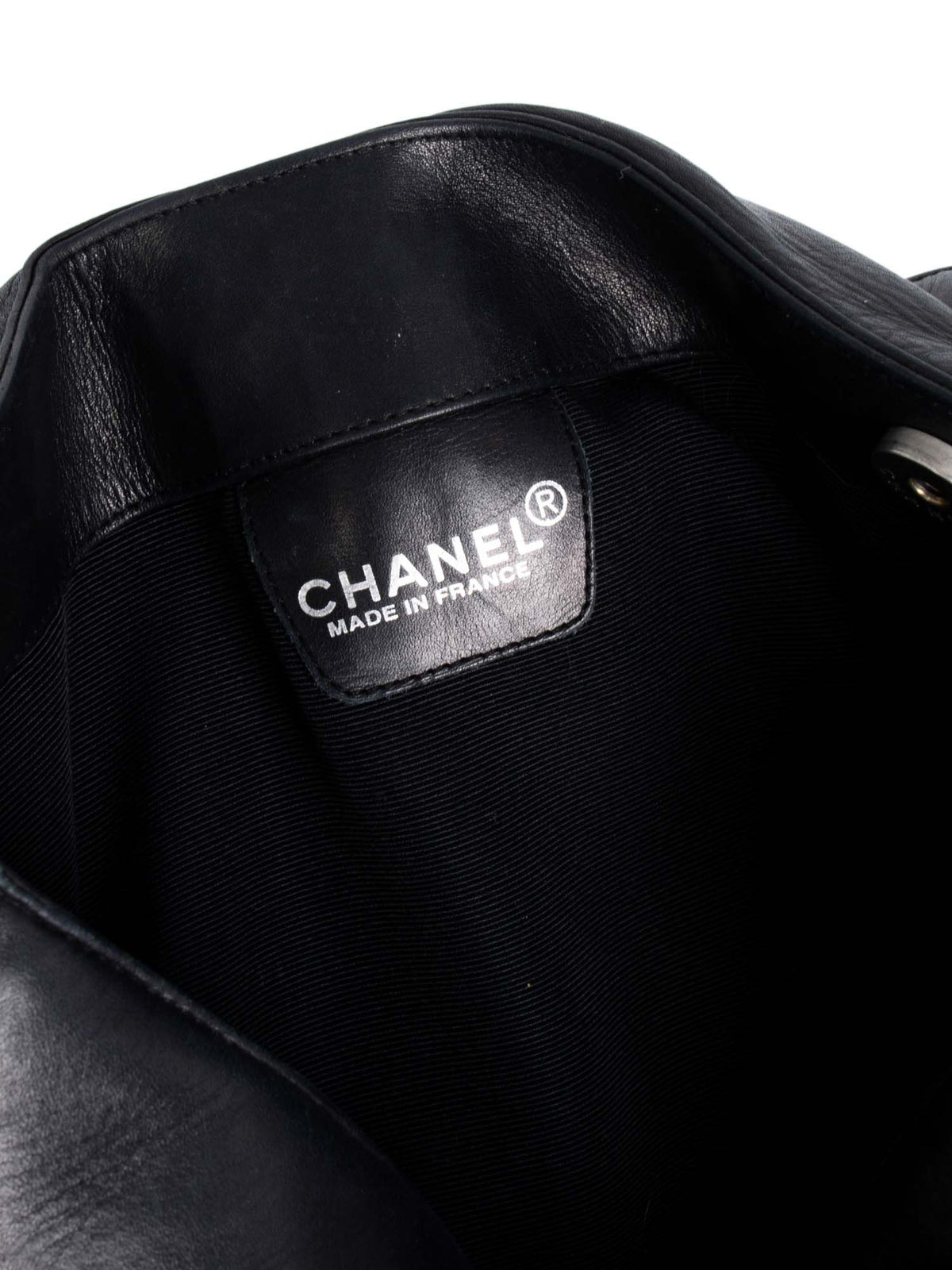 Chanel Soft Leather Logo Shopper Bag Black