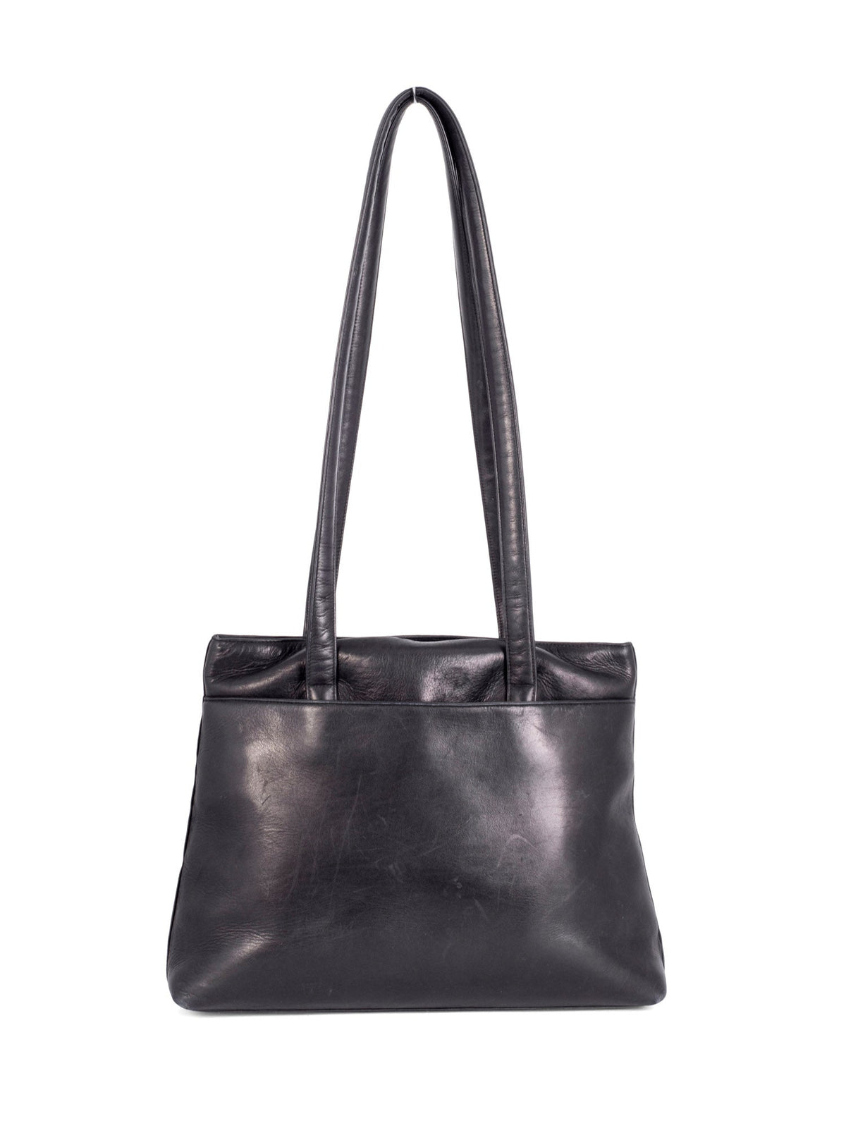 Chanel Soft Leather Logo Shopper Bag Black