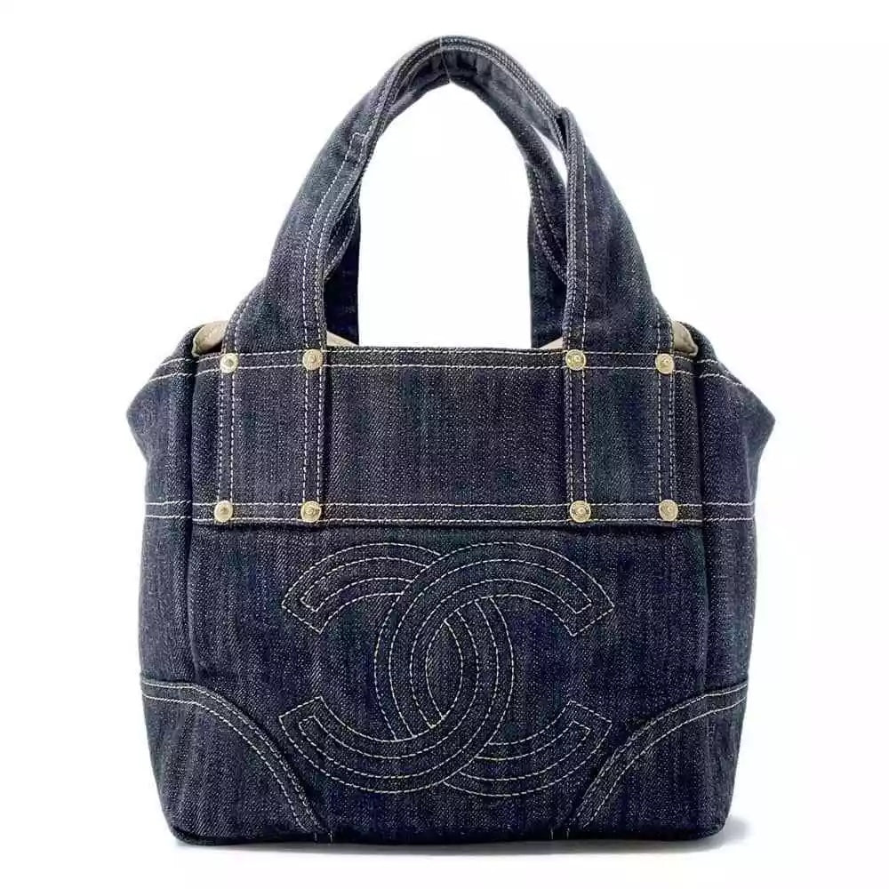 CHANEL CC SPARKLING DENIM TOTE BAG