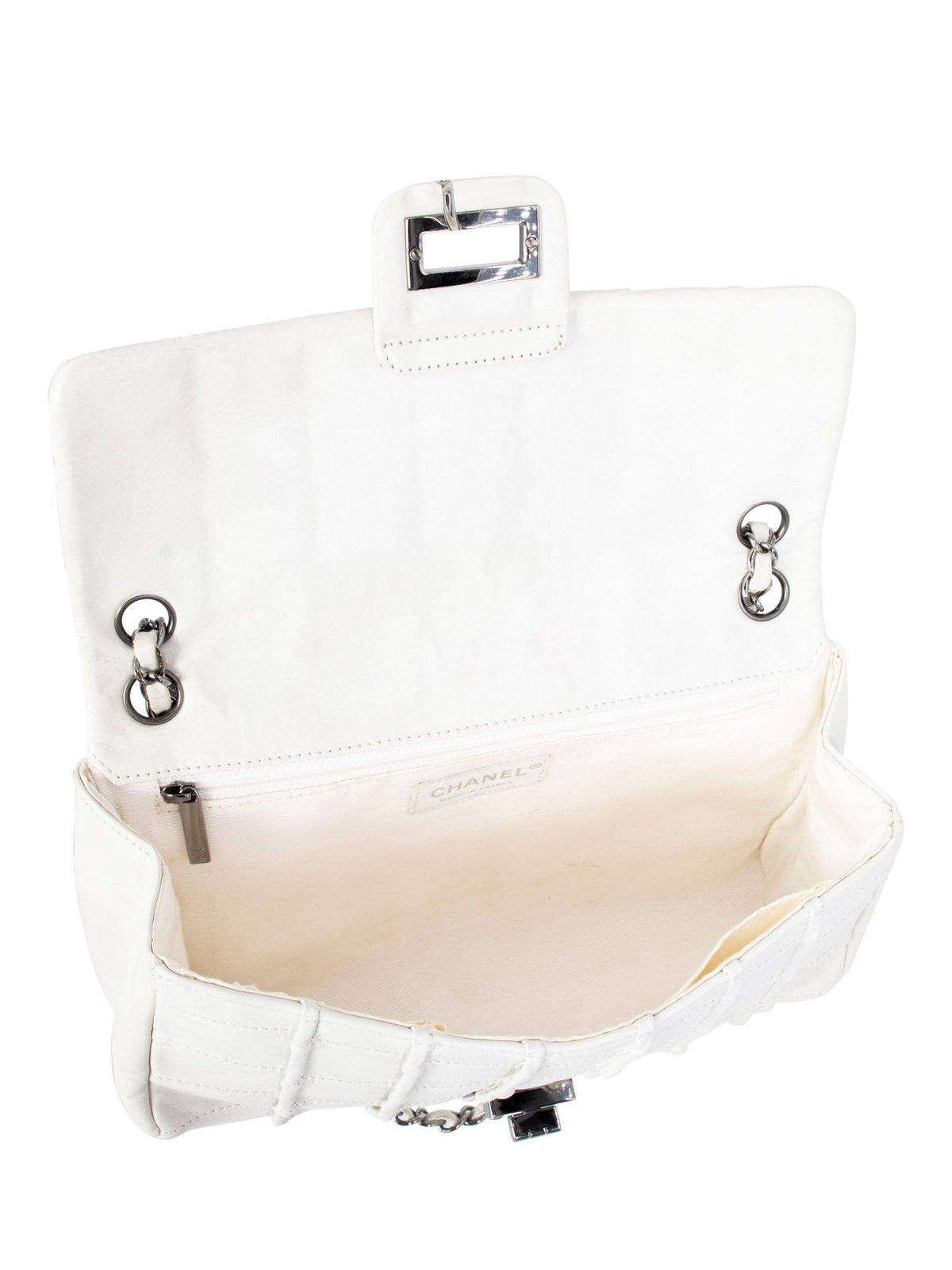 Chanel Square Quilted Leather Medium Reissue Flap Bag White