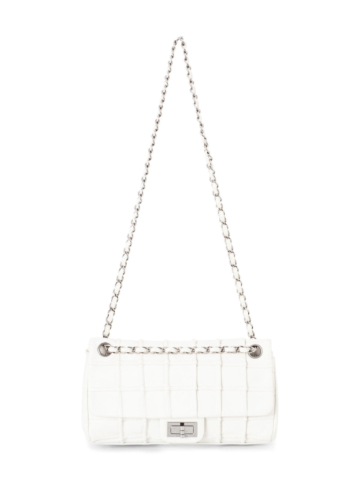 Chanel Square Quilted Leather Medium Reissue Flap Bag White