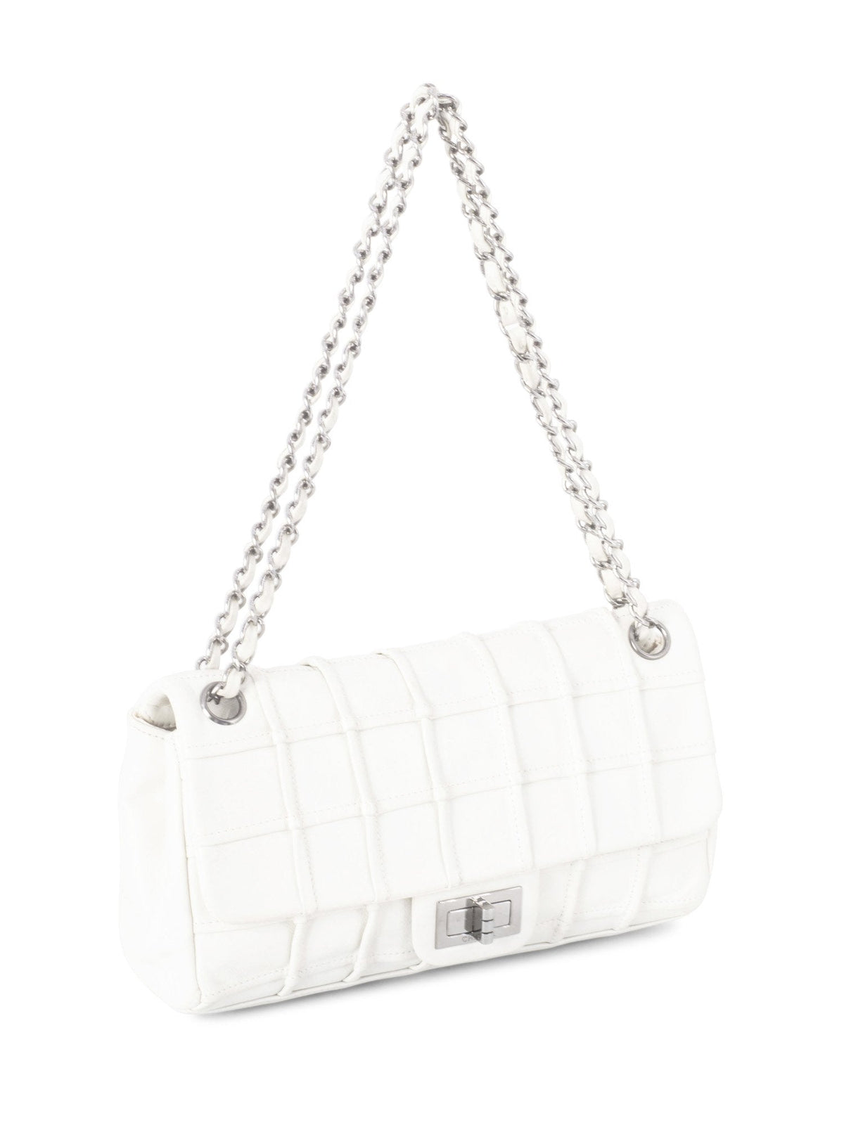 Chanel Square Quilted Leather Medium Reissue Flap Bag White