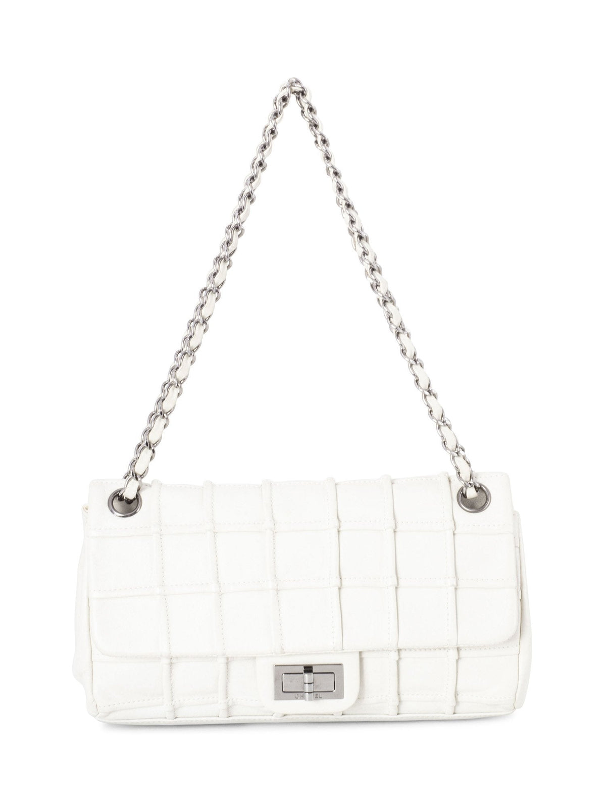 Chanel Square Quilted Leather Medium Reissue Flap Bag White
