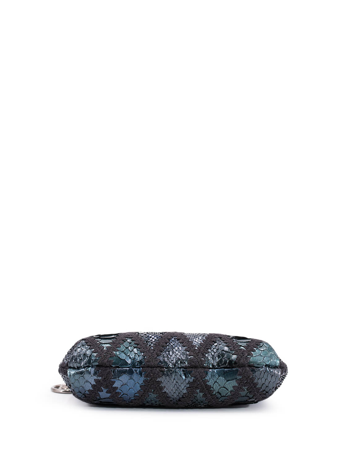 Chanel Stitch CC Logo Pochette Bag Blue Green