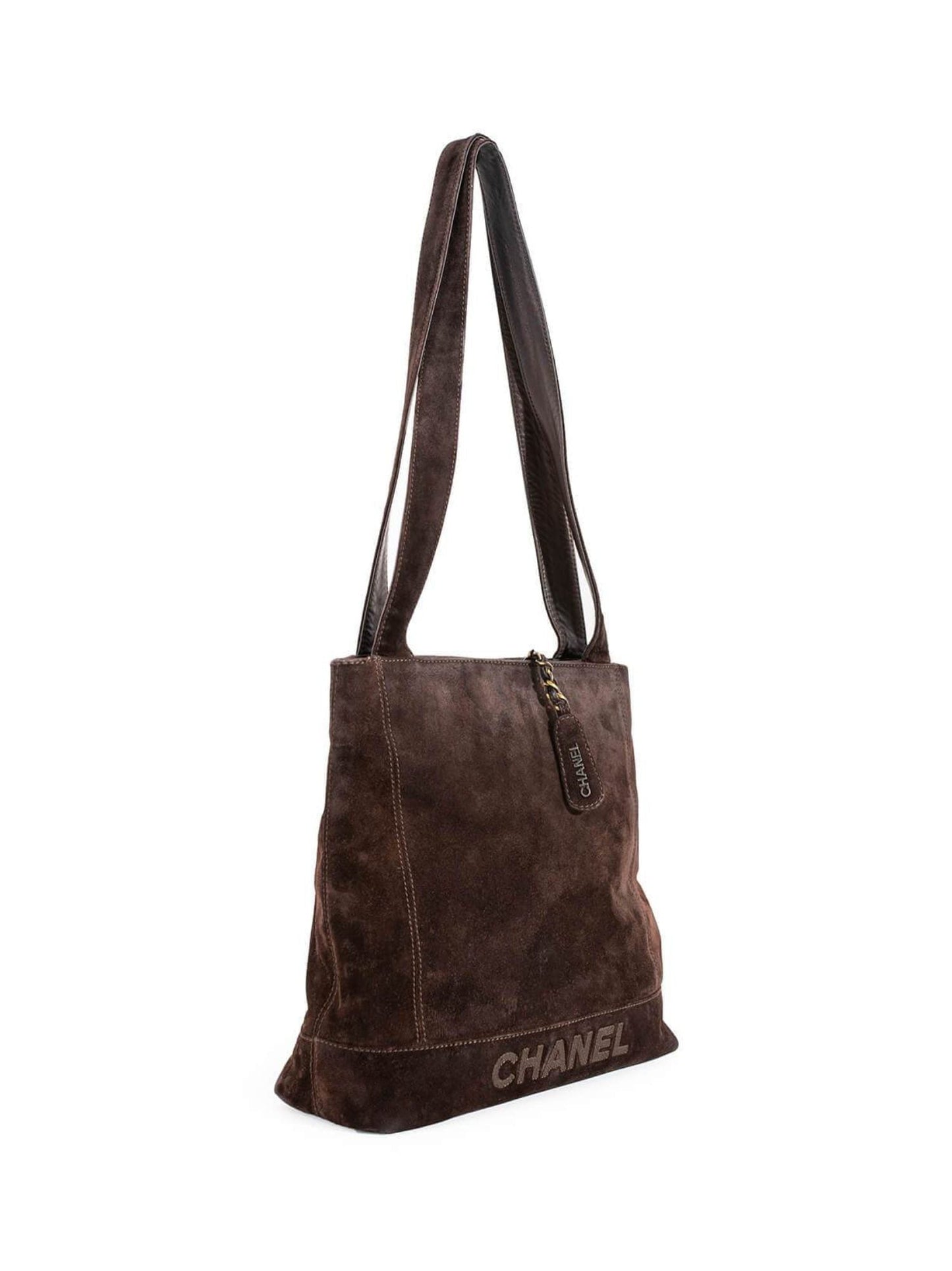 Chanel Suede Shoulder Bag Brown