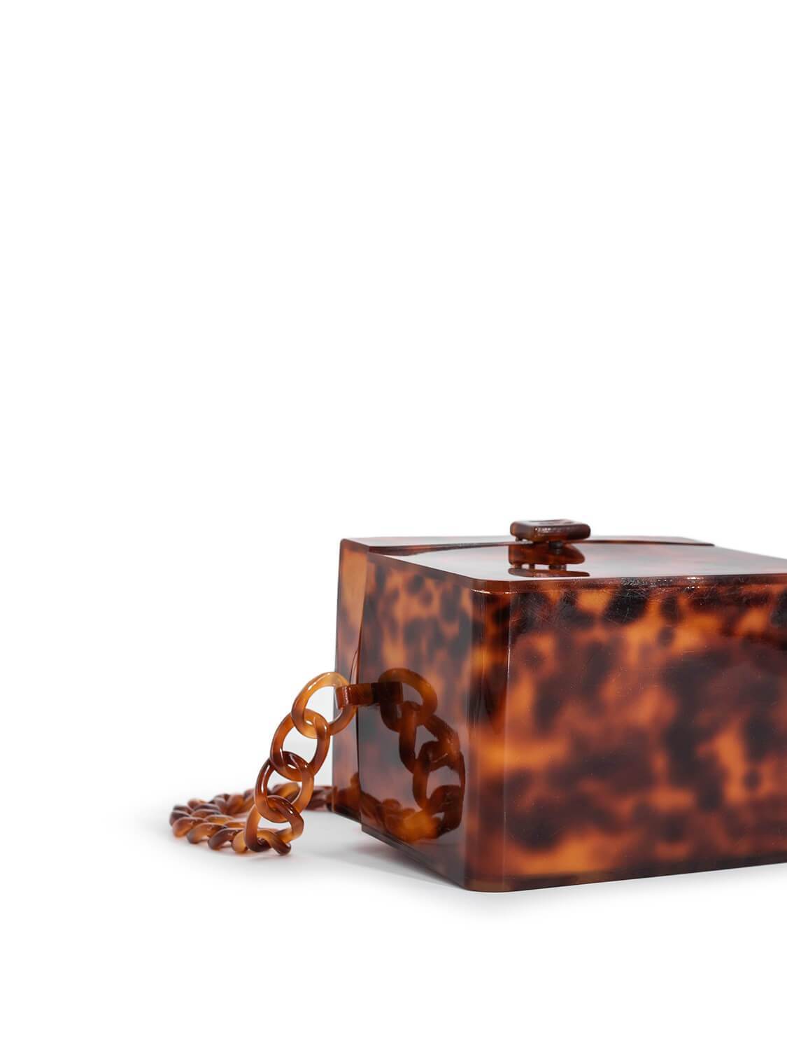 Chanel Tortoiseshell Plexiglass Mini Box Bag Brown