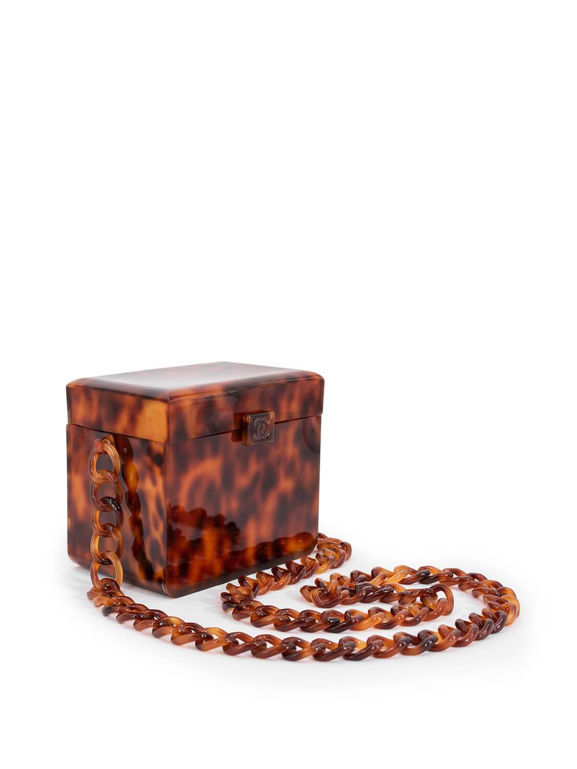 Chanel Tortoiseshell Plexiglass Mini Box Bag Brown