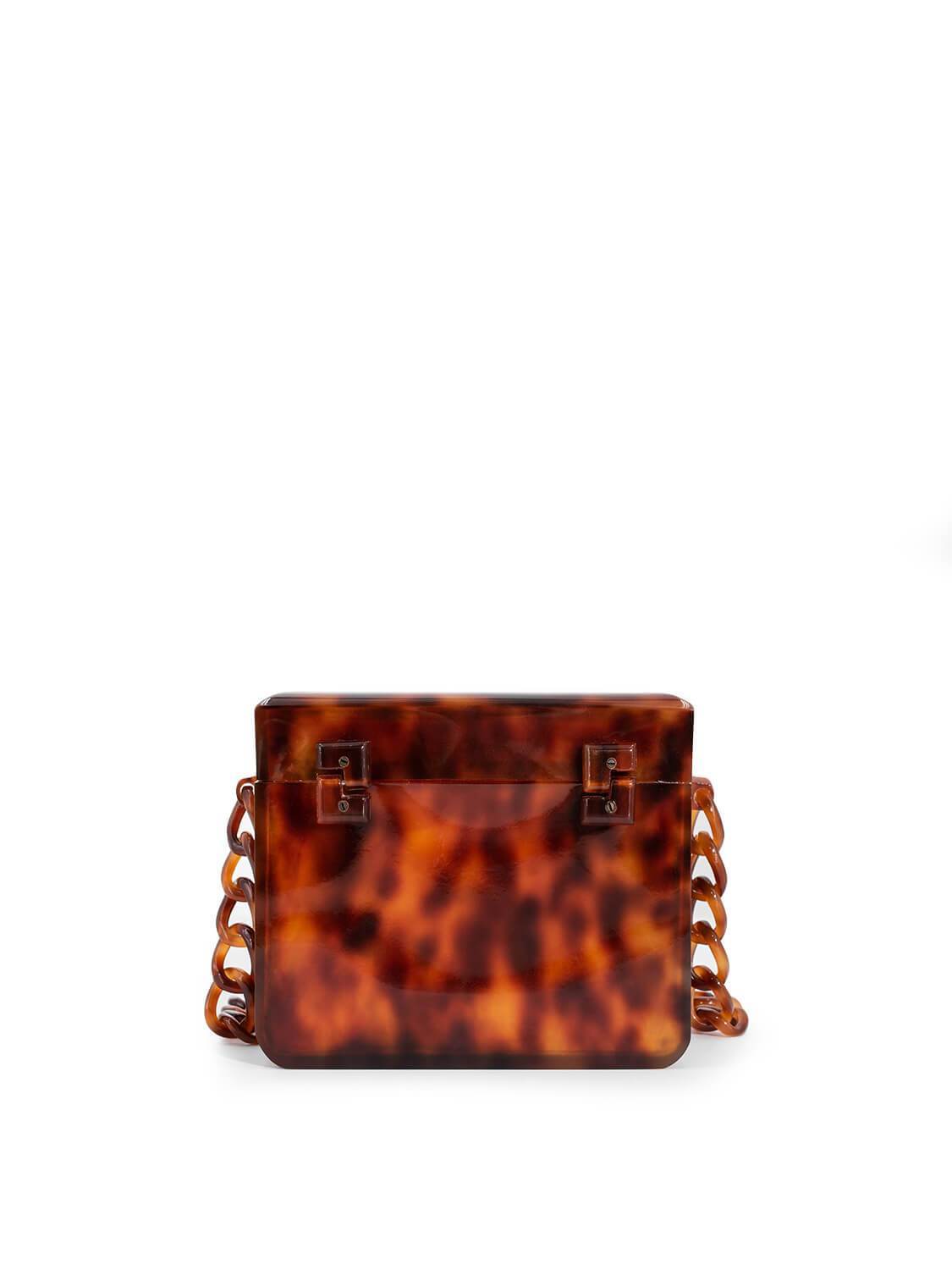 Chanel Tortoiseshell Plexiglass Mini Box Bag Brown
