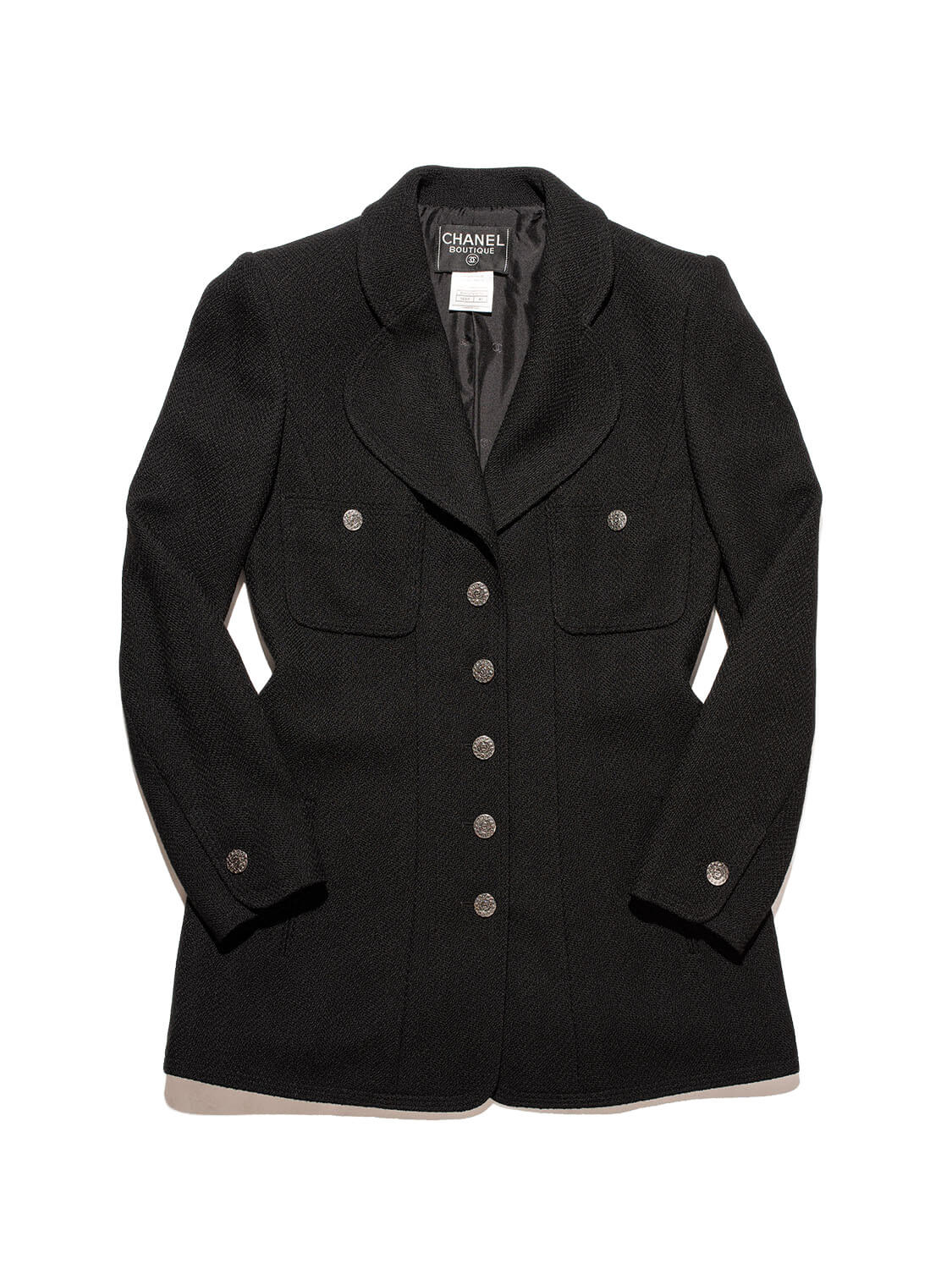 Chanel Tweed Fitted Jacket Black