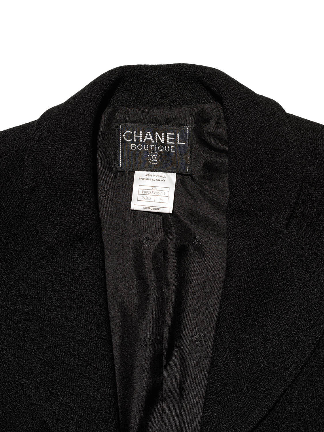 Chanel Tweed Fitted Jacket Black