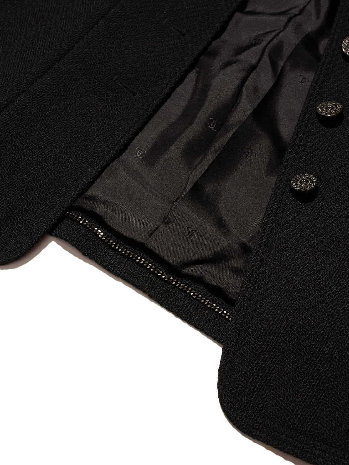 Chanel Tweed Fitted Jacket Black