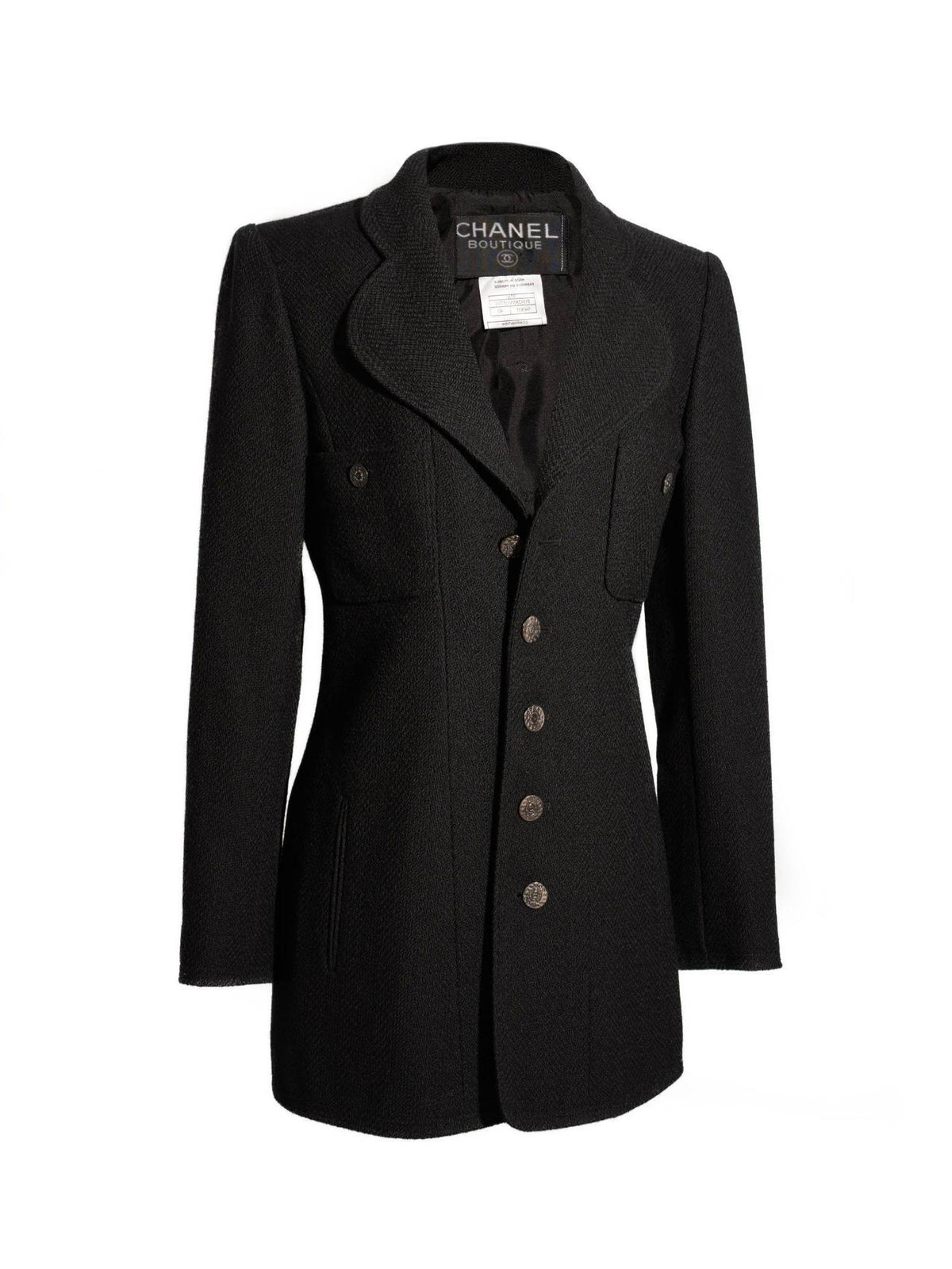 Chanel Tweed Fitted Jacket Black