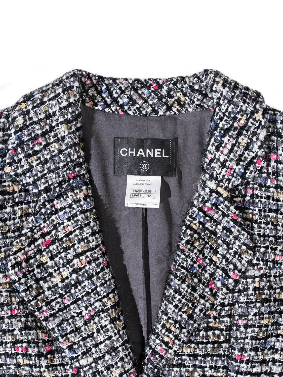 Chanel Tweed Fitted Jacket Multicolor