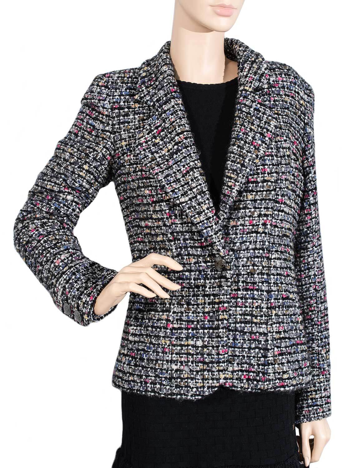 Chanel Tweed Fitted Jacket Multicolor