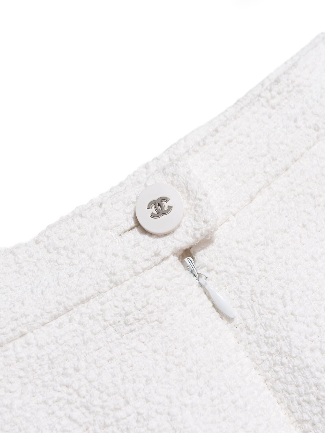 Chanel Tweed Mini Skirt White